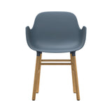 Form Armchair: Walnut or Oak Legs + Blue + Oak