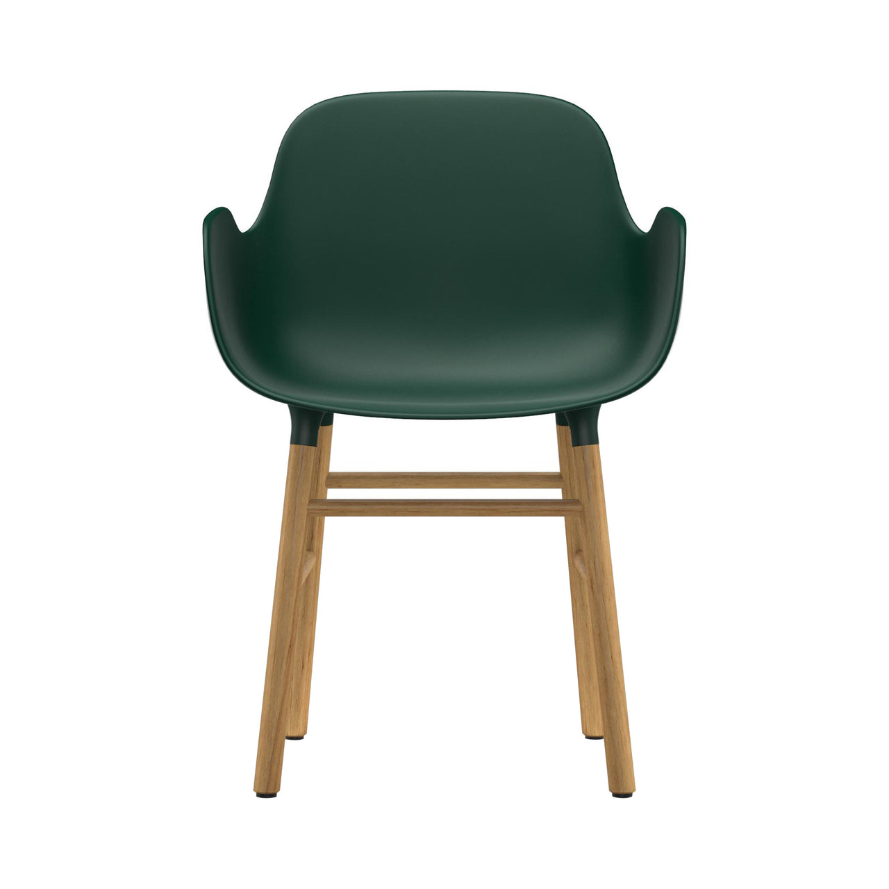 Form Armchair: Walnut or Oak Legs + Green + Oak