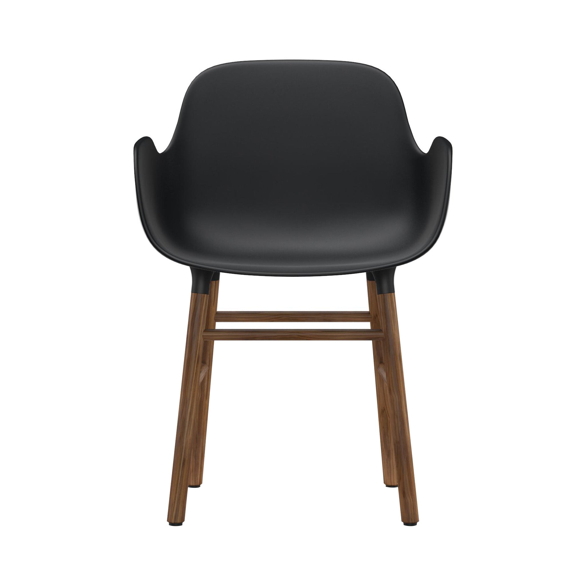 Form Armchair: Walnut or Oak Legs + Black + Walnut