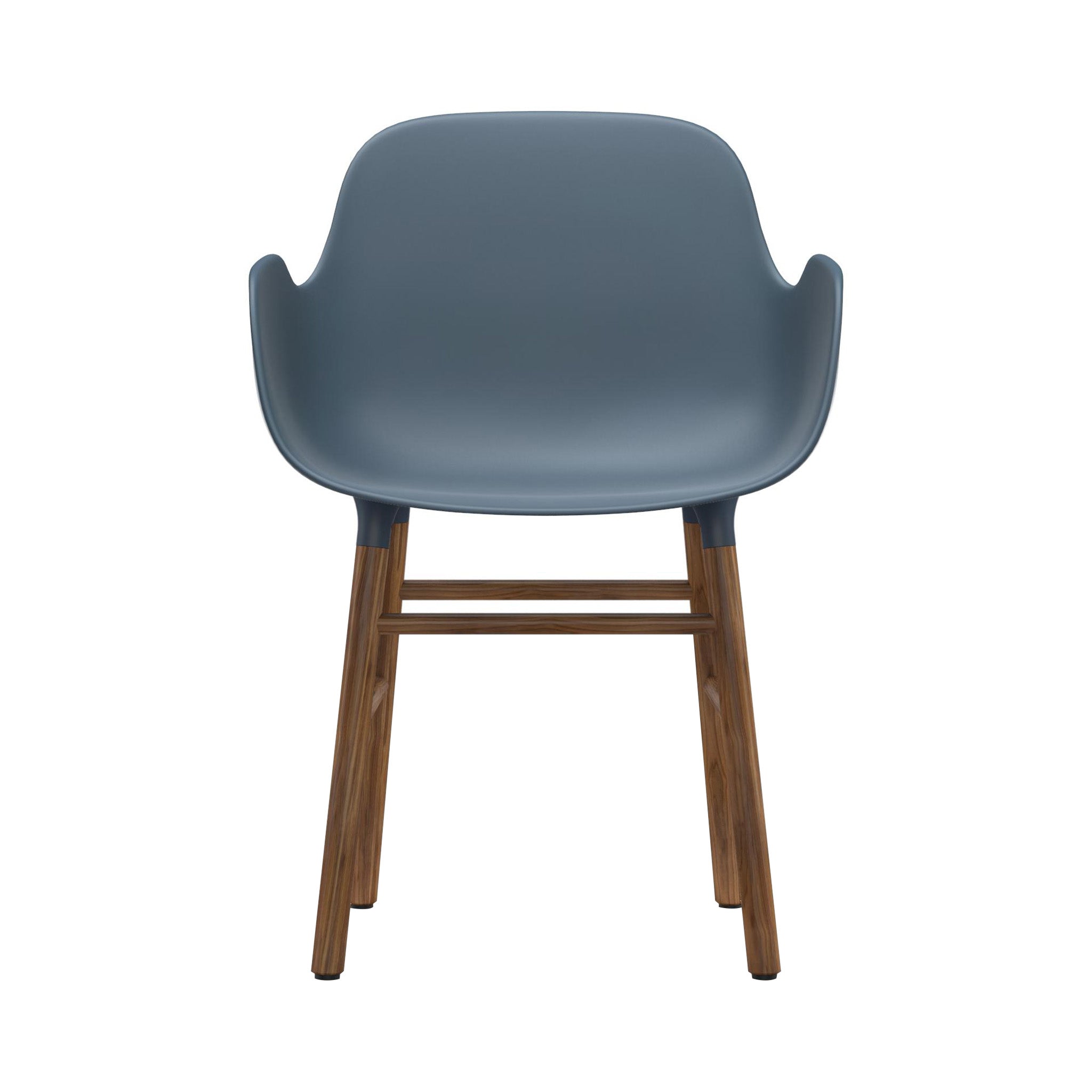 Form Armchair: Walnut or Oak Legs + Blue + Walnut