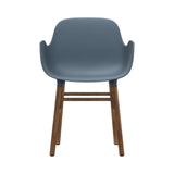 Form Armchair: Walnut or Oak Legs + Blue + Walnut