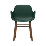 Form Armchair: Walnut or Oak Legs + Green + Walnut