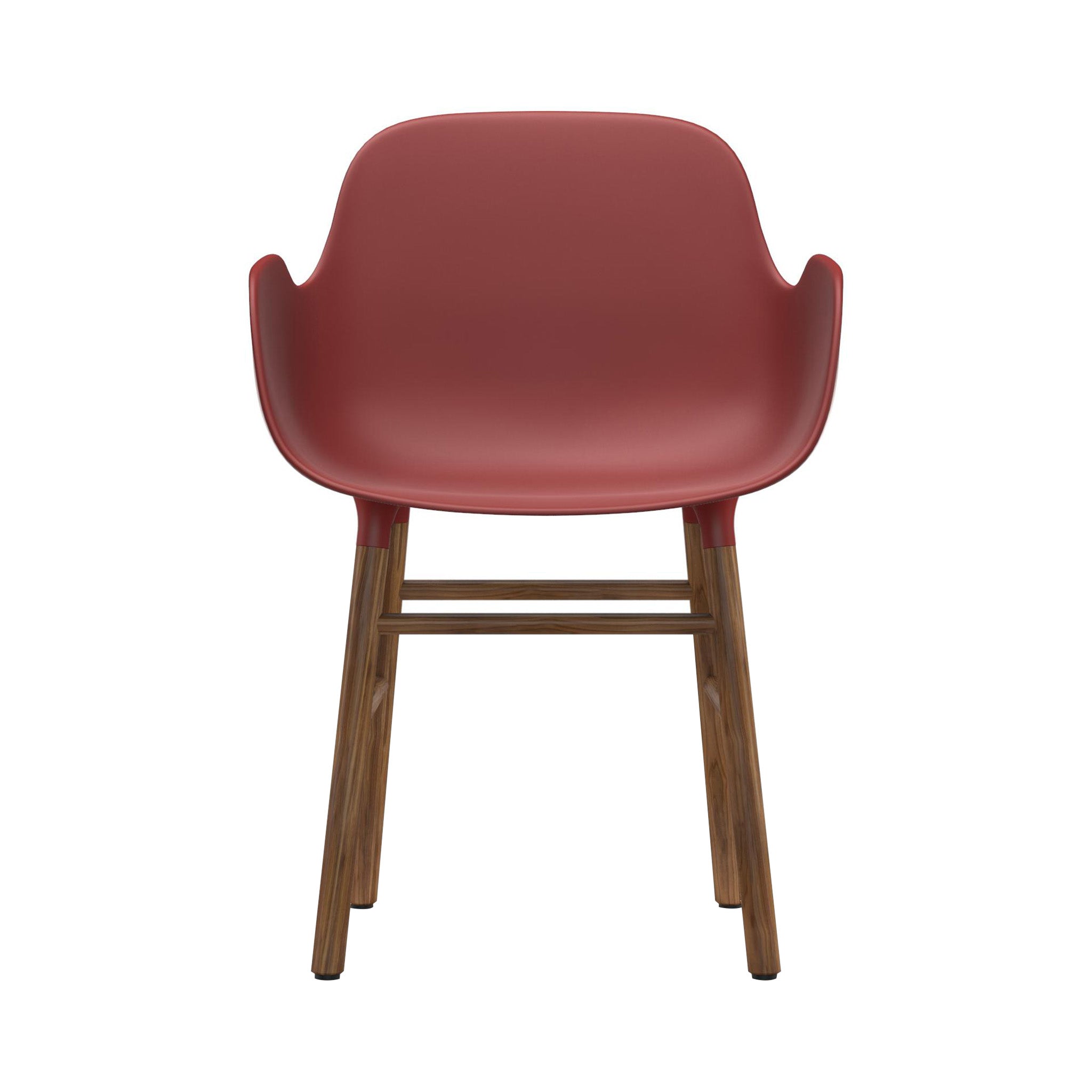 Form Armchair: Walnut or Oak Legs + Red + Walnut