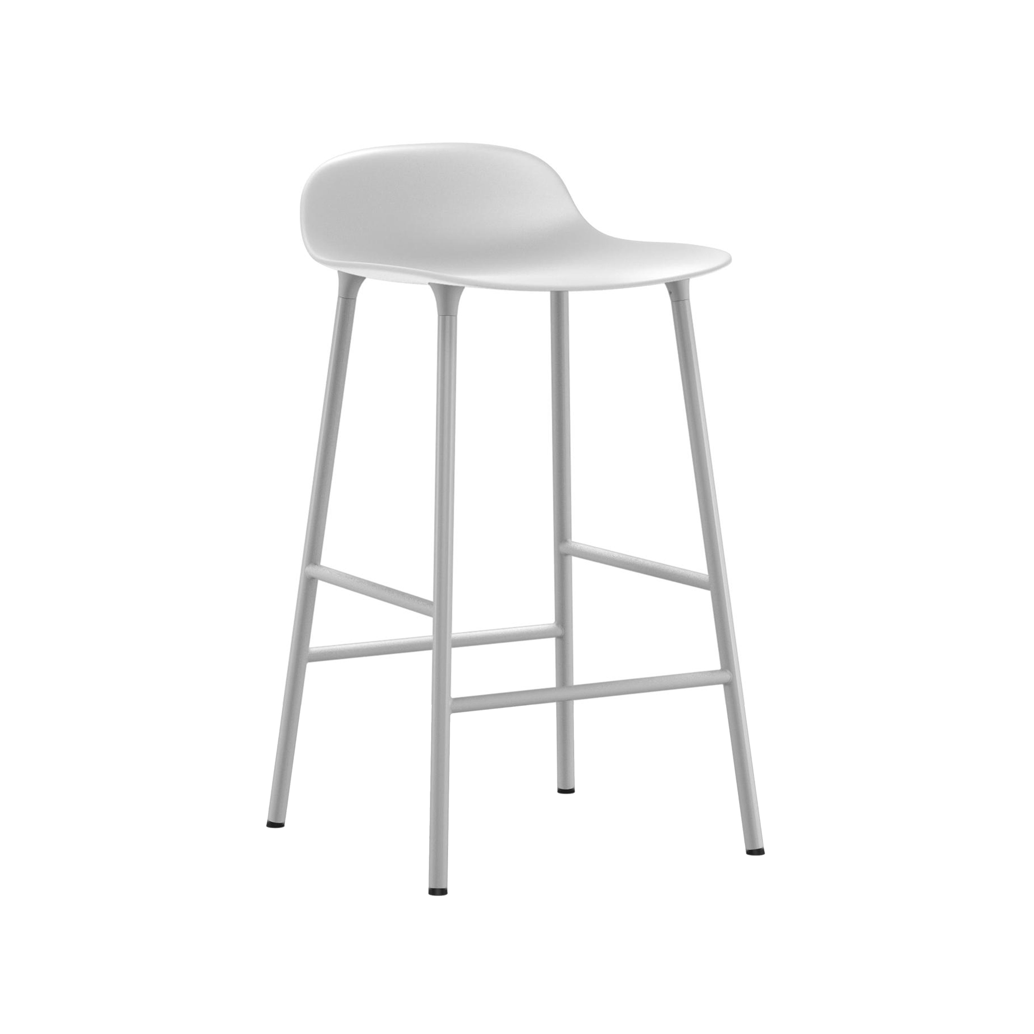 Form Bar + Counter Stool: Steel + Counter + White
