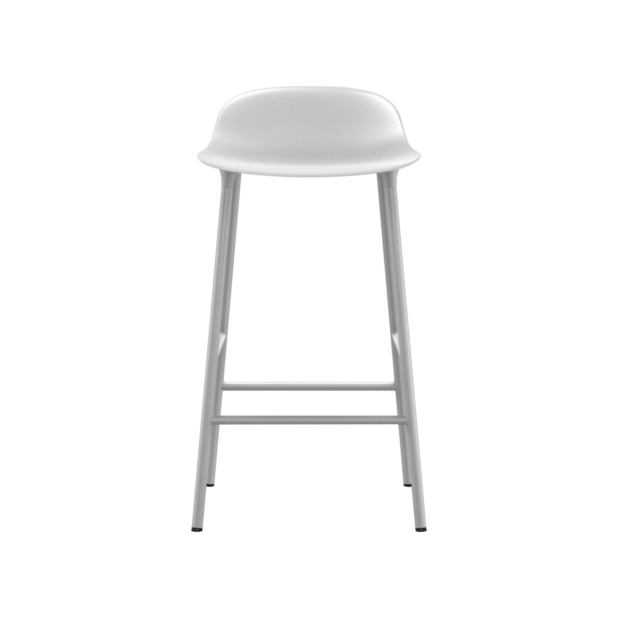 Form Bar + Counter Stool: Steel + Counter + White