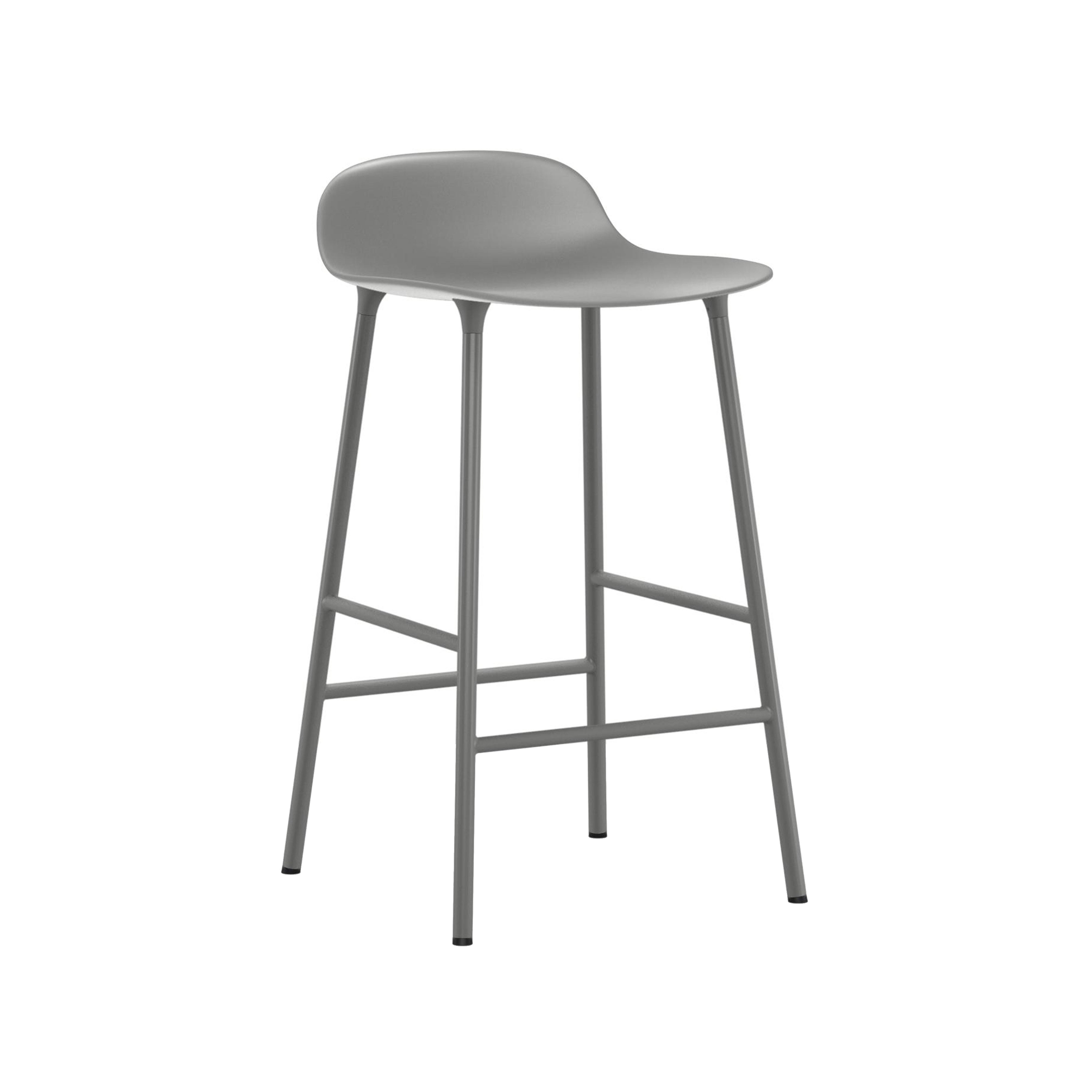 Form Bar + Counter Stool: Steel + Counter + Grey