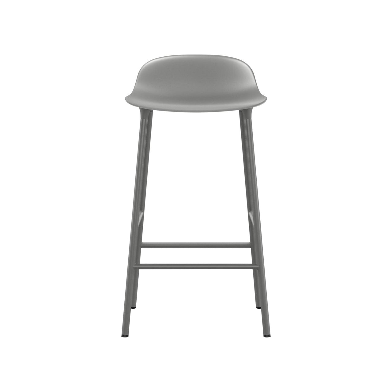Form Bar + Counter Stool: Steel + Counter + Grey