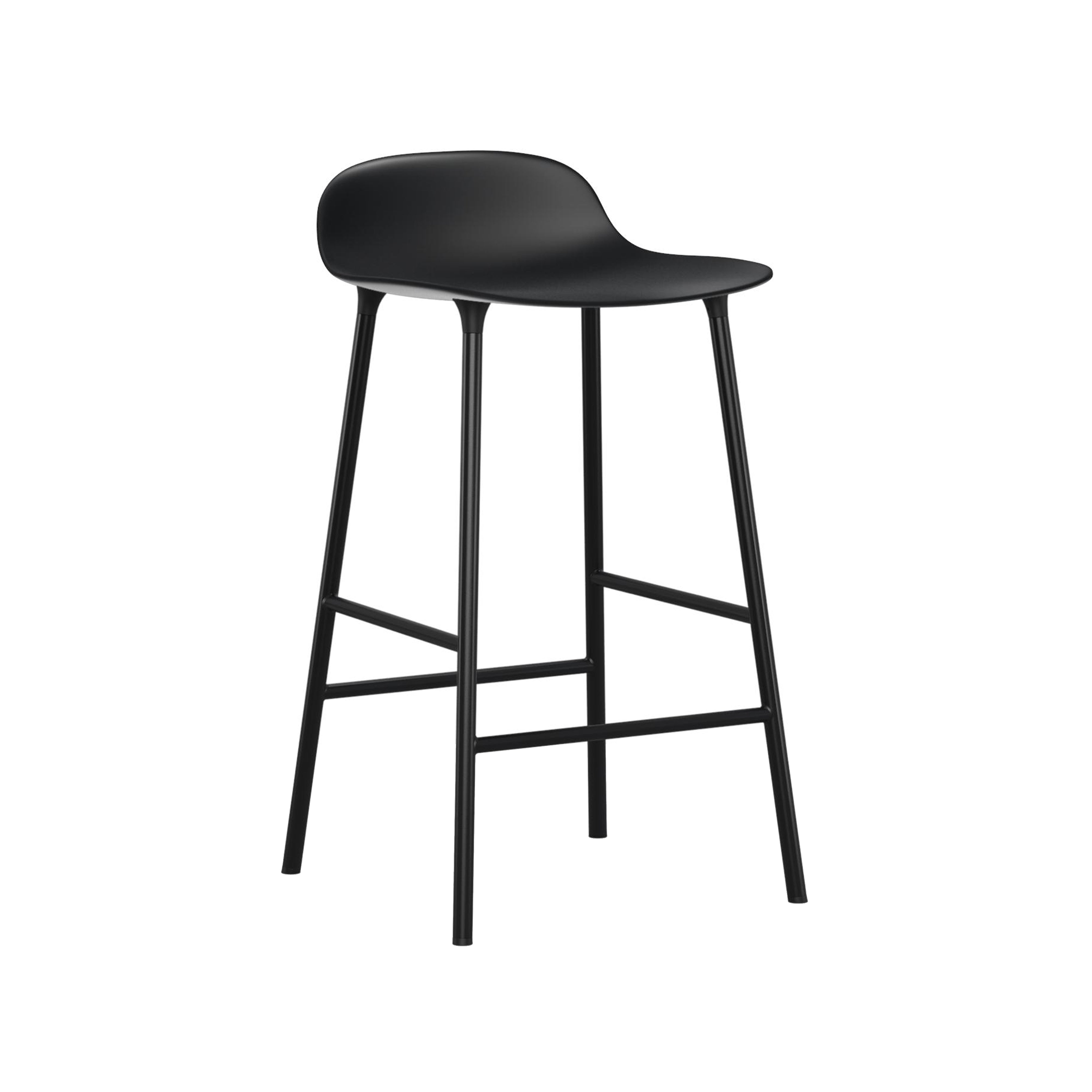 Form Bar + Counter Stool: Steel + Counter + Black