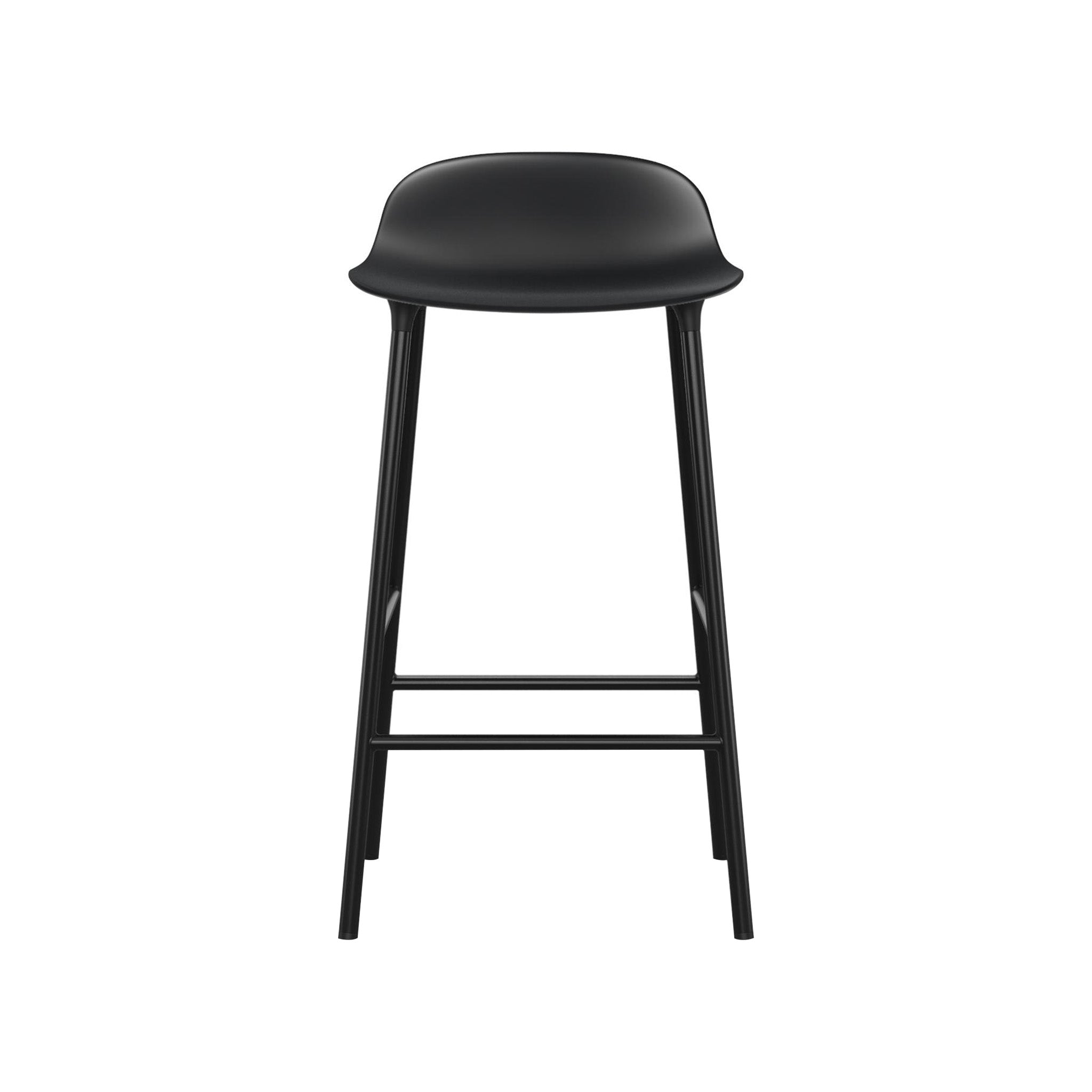 Form Bar + Counter Stool: Steel + Counter + Black