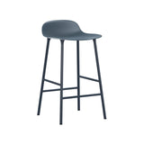 Form Bar + Counter Stool: Steel + Counter + Blue