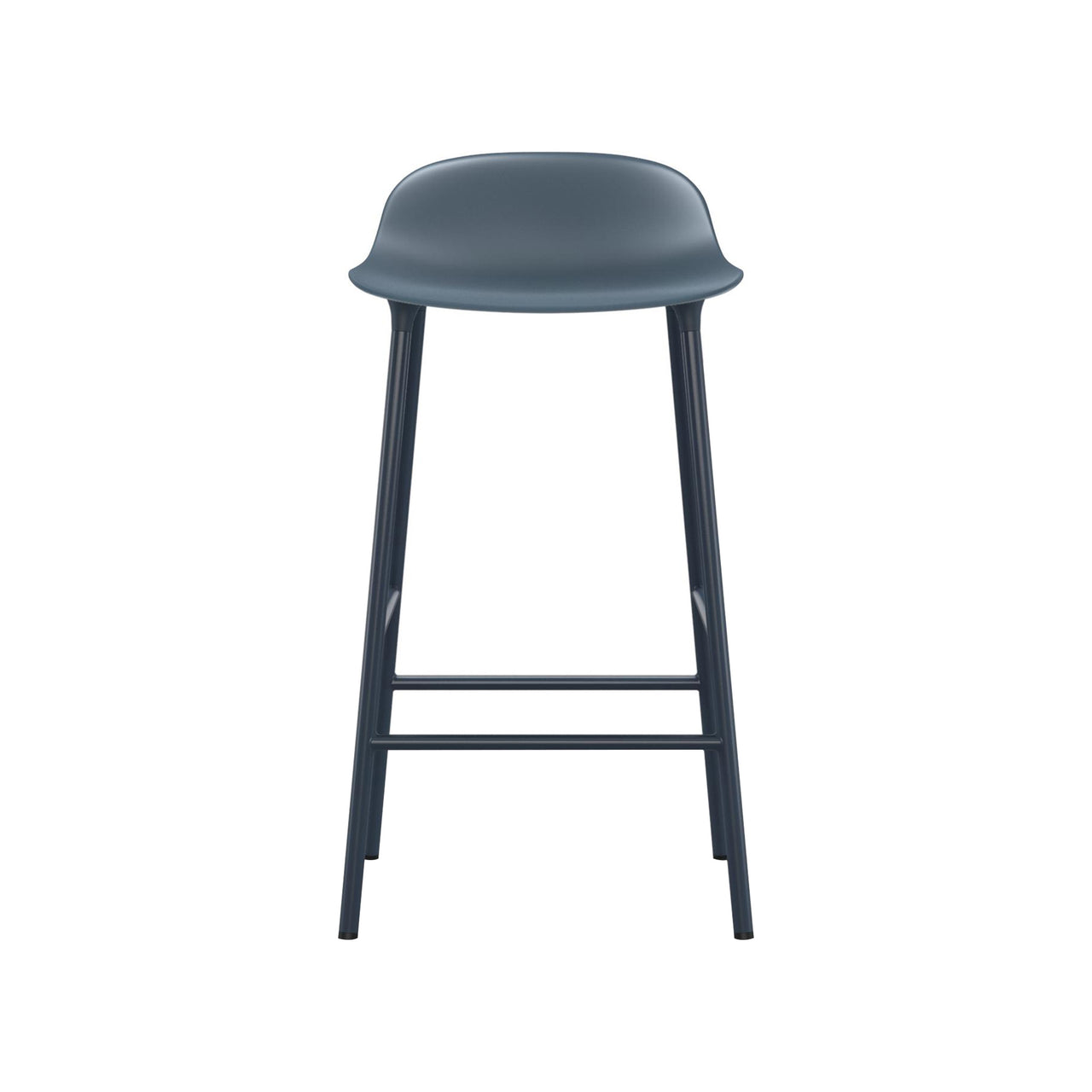 Form Bar + Counter Stool: Steel + Counter + Blue