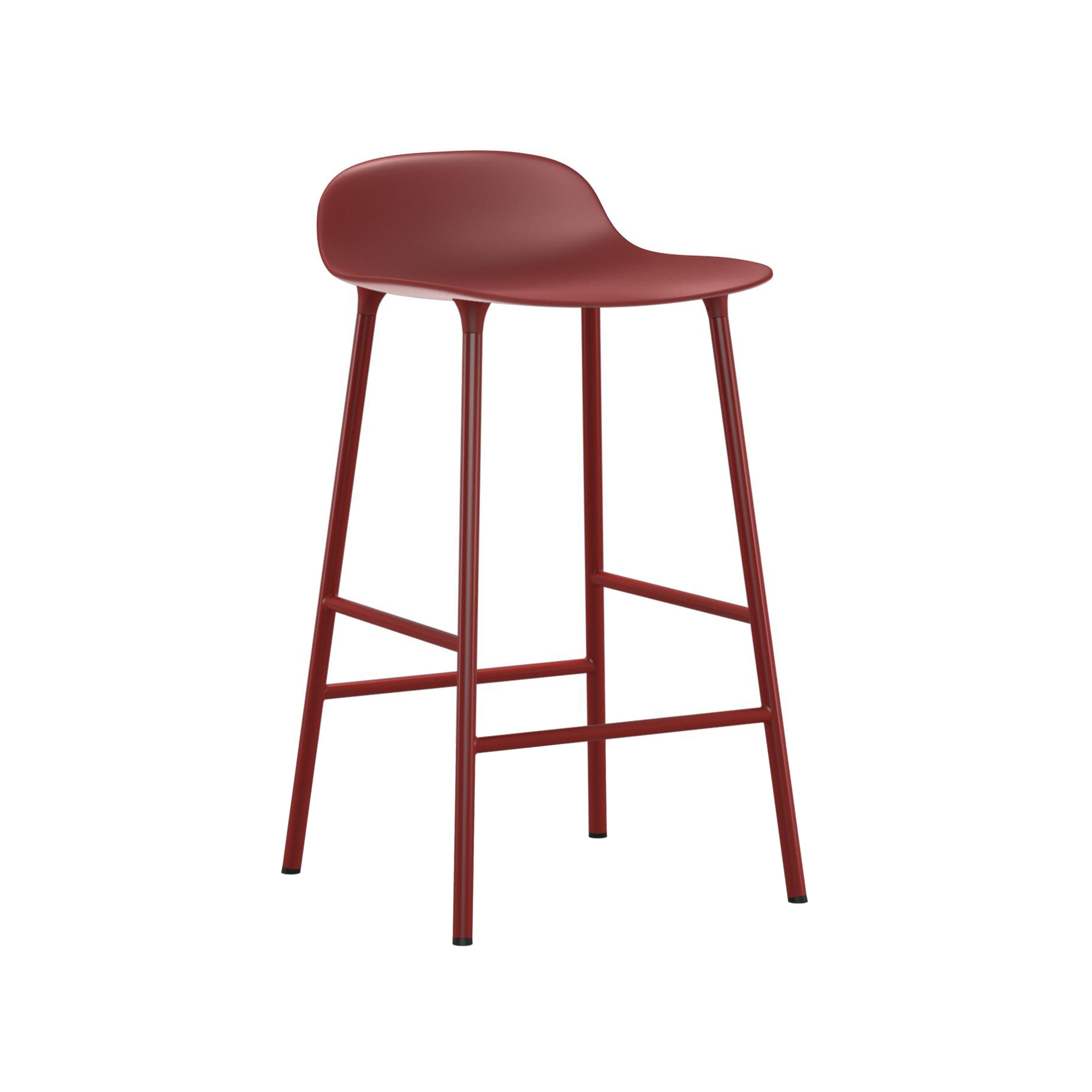 Form Bar + Counter Stool: Steel + Counter + Red
