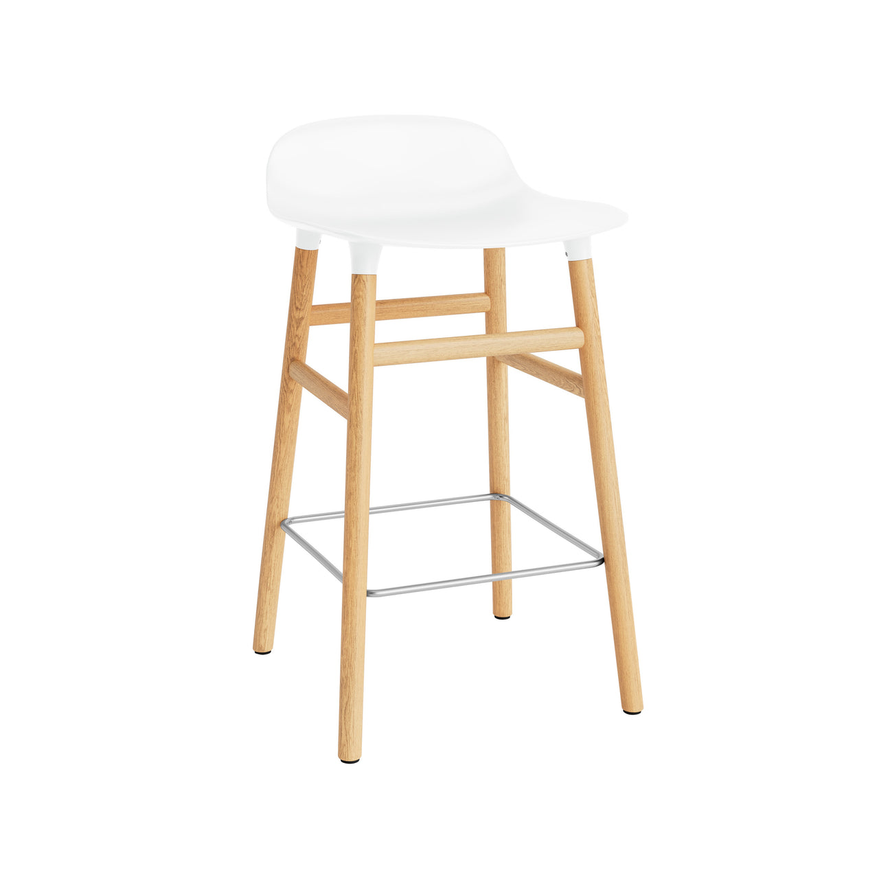 Form Bar + Counter Stool: Oak Legs + Counter + White