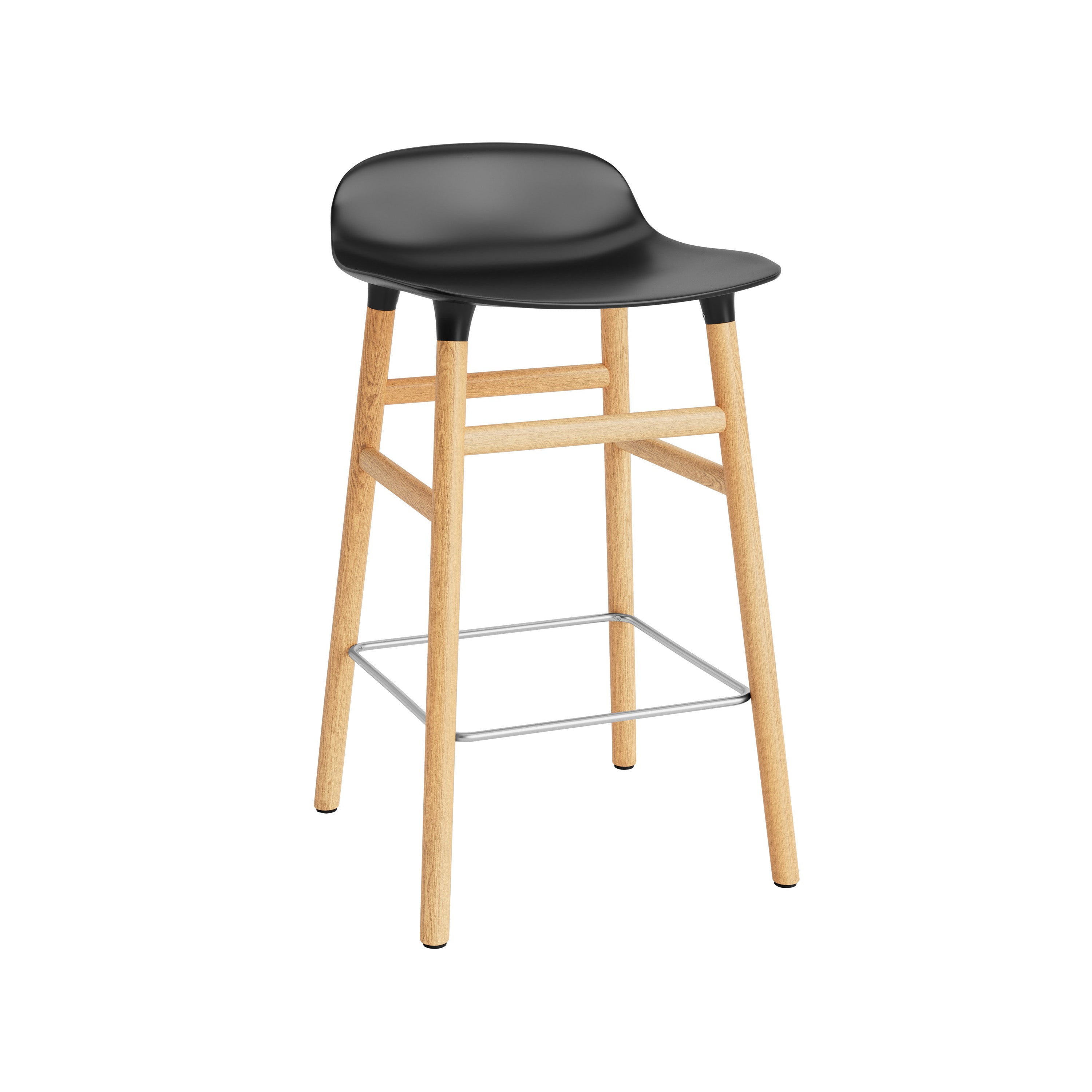 Form Bar + Counter Stool: Oak Legs + Counter + Black