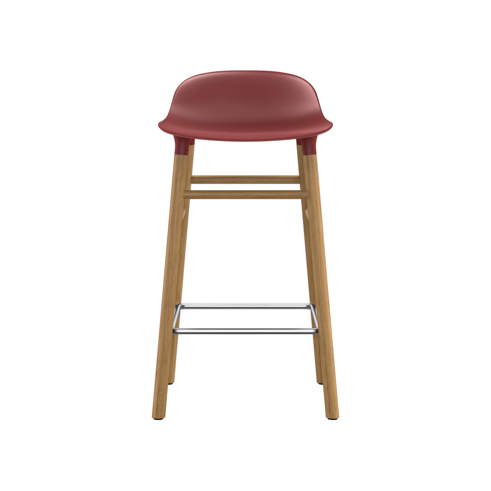 Form Bar + Counter Stool: Oak Legs + Counter + Red
