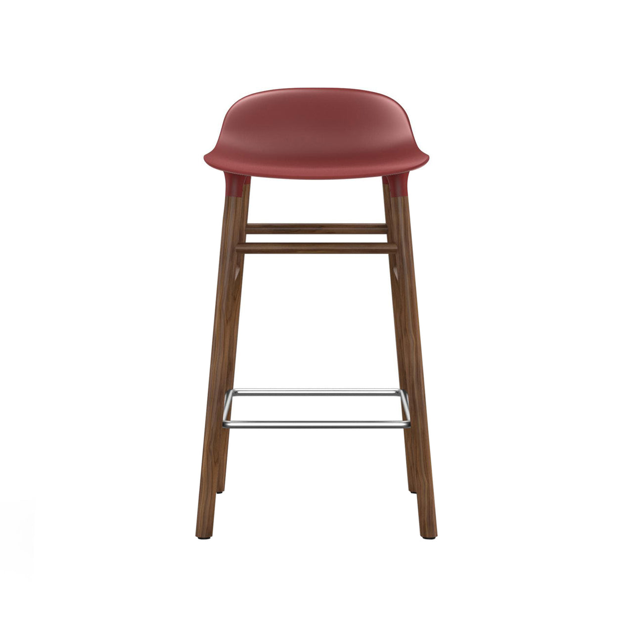 Form Bar + Counter Stool: Walnut Legs + Counter + Red