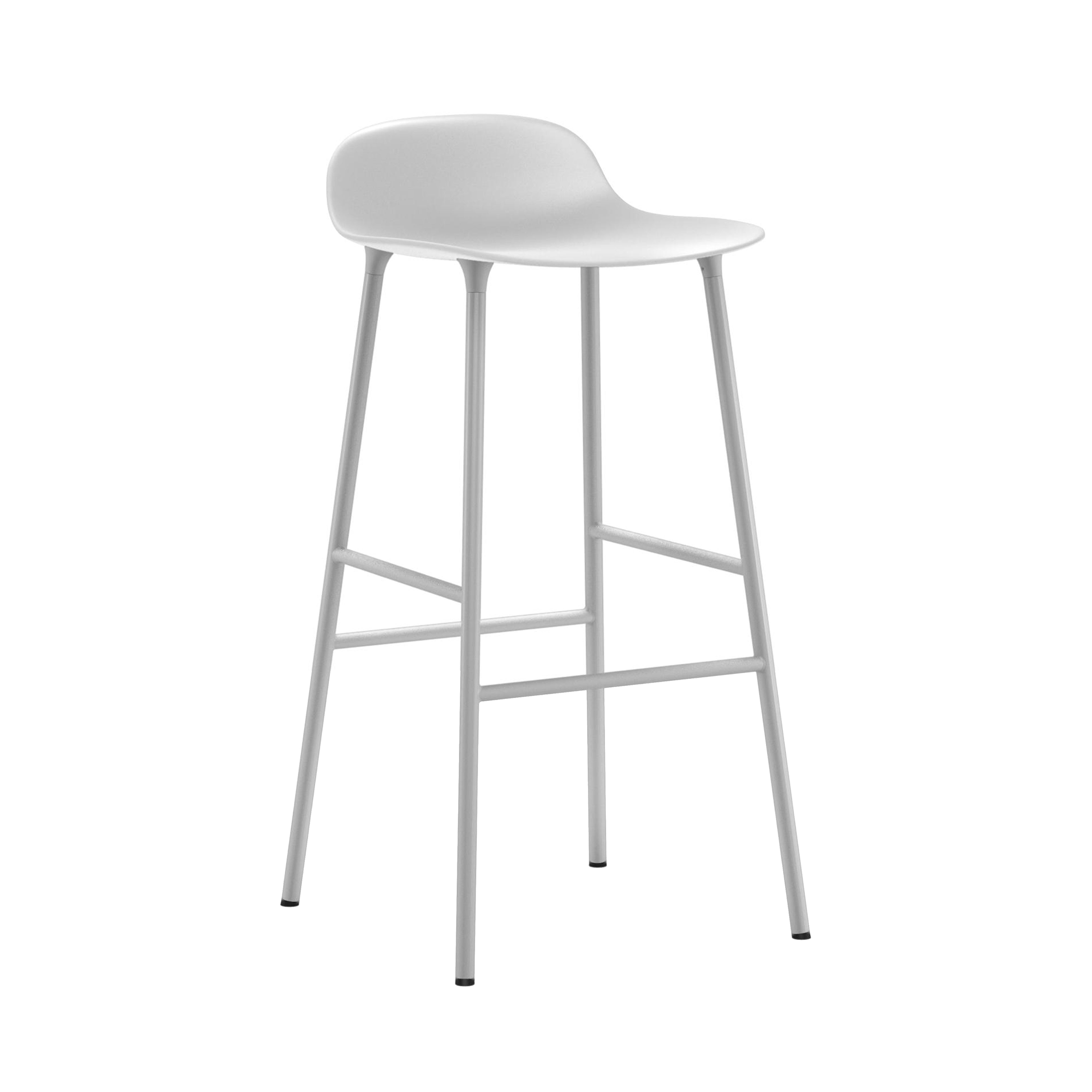 Form Bar + Counter Stool: Steel + Bar + White