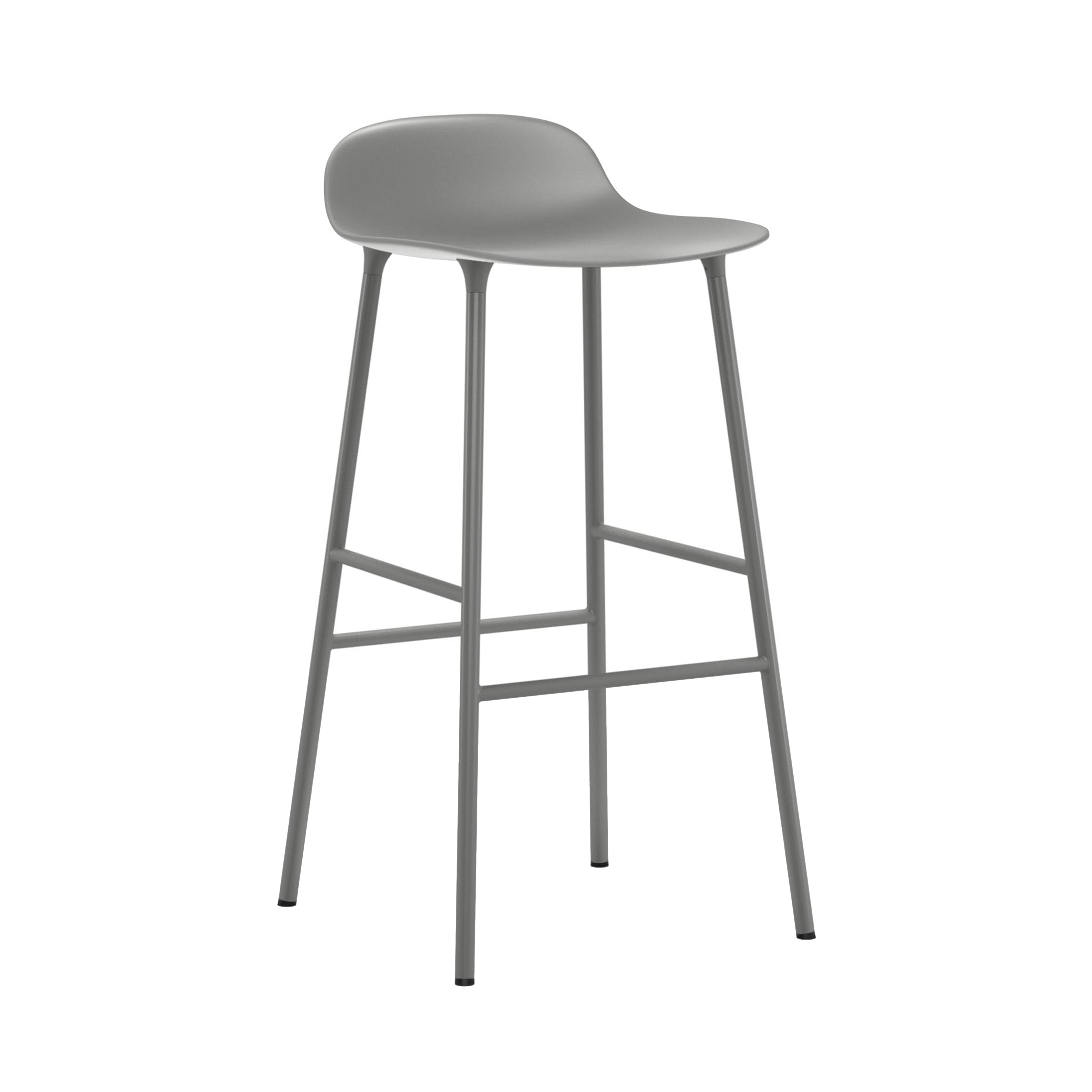 Form Bar + Counter Stool: Steel + Bar + Grey