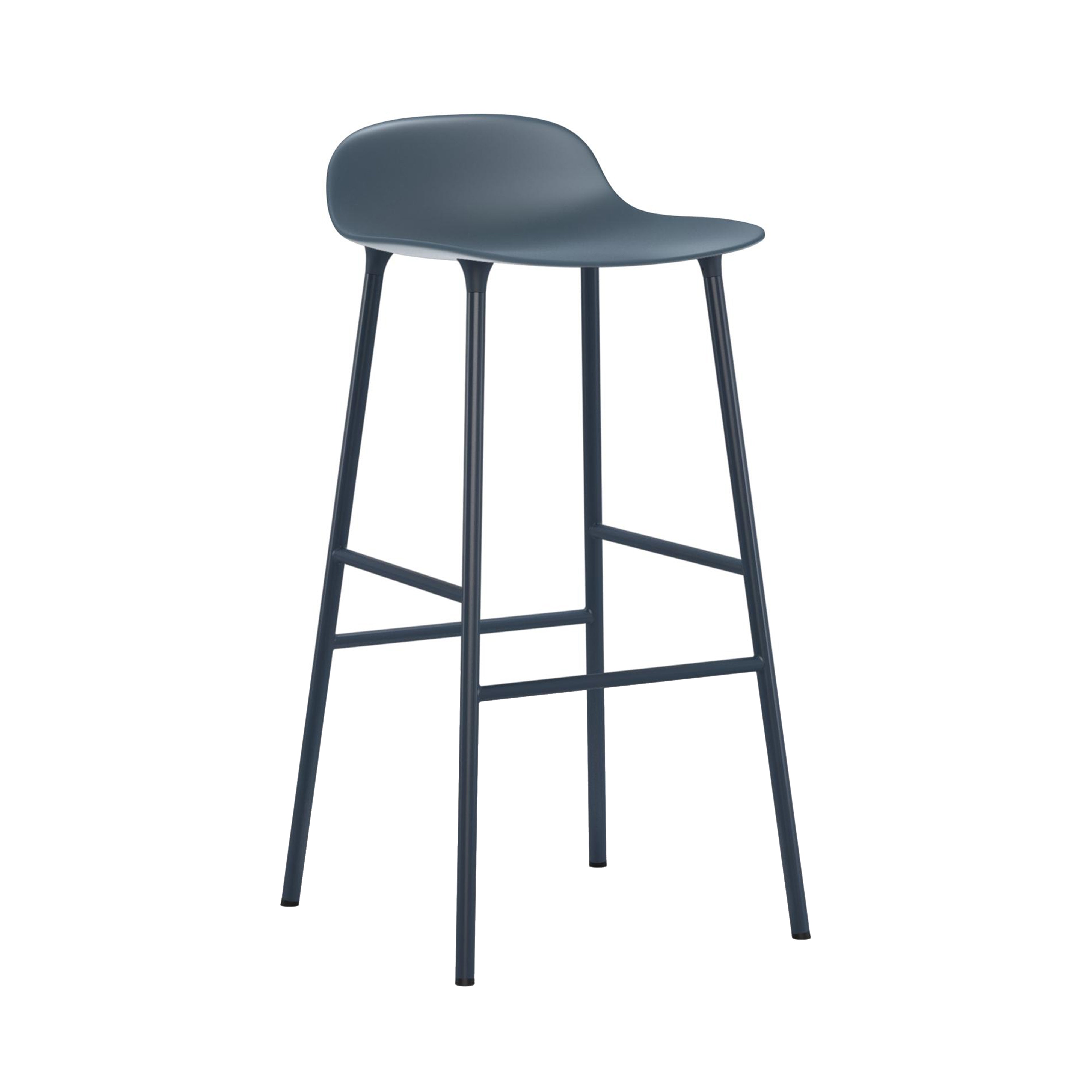 Form Bar + Counter Stool: Steel + Bar + Blue