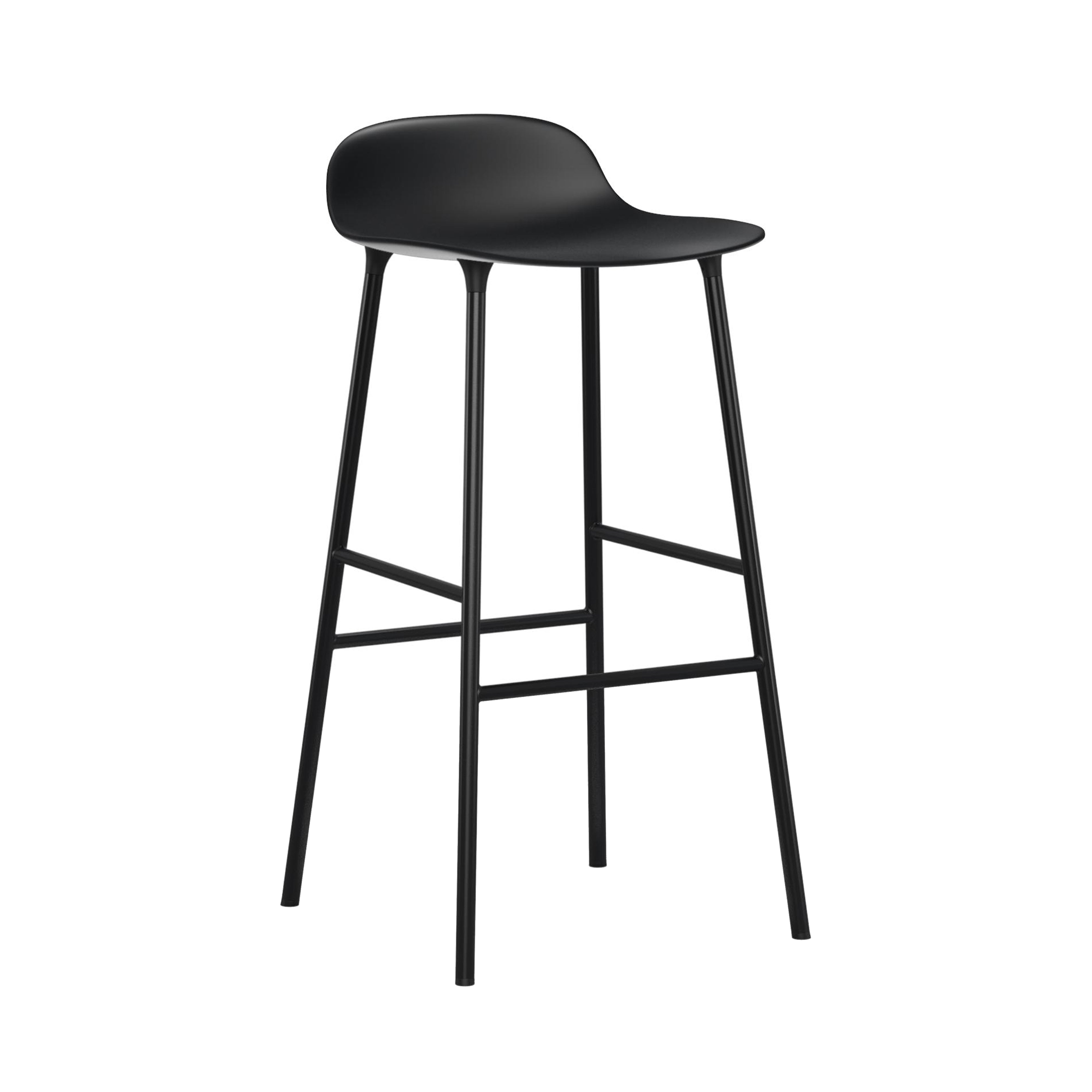 Form Bar + Counter Stool: Steel + Bar + Black