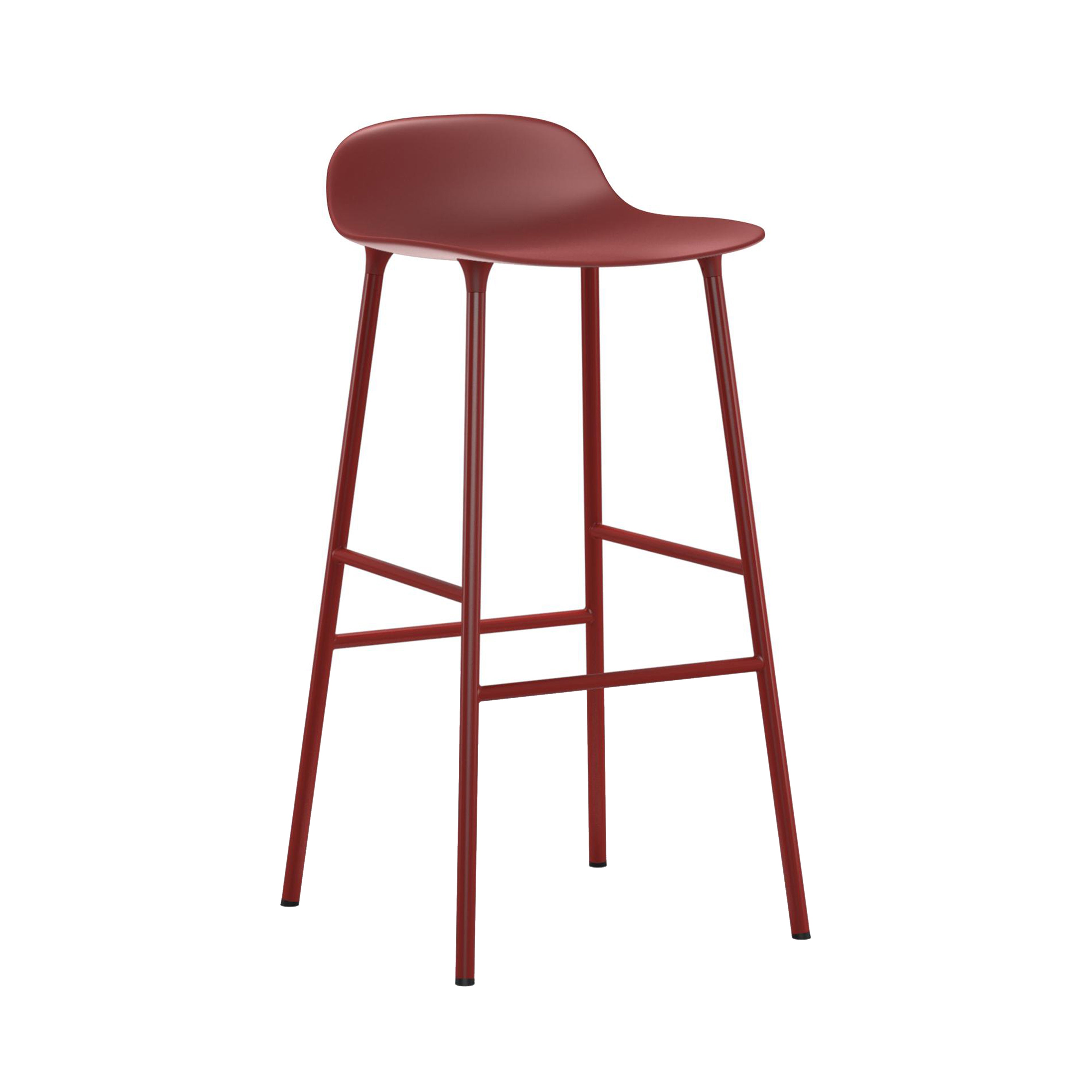 Form Bar + Counter Stool: Steel + Bar + Red