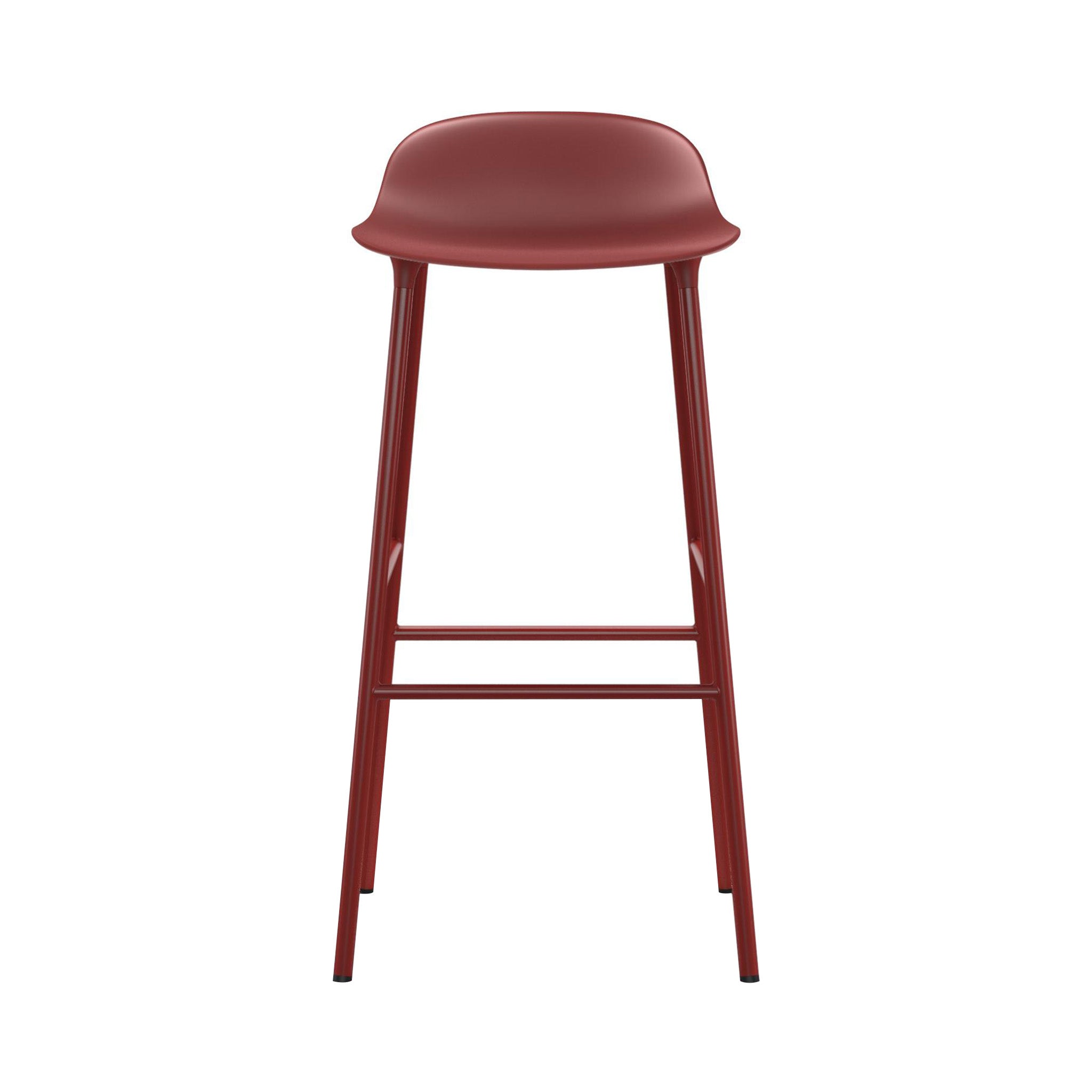 Form Bar + Counter Stool: Steel + Bar + Red