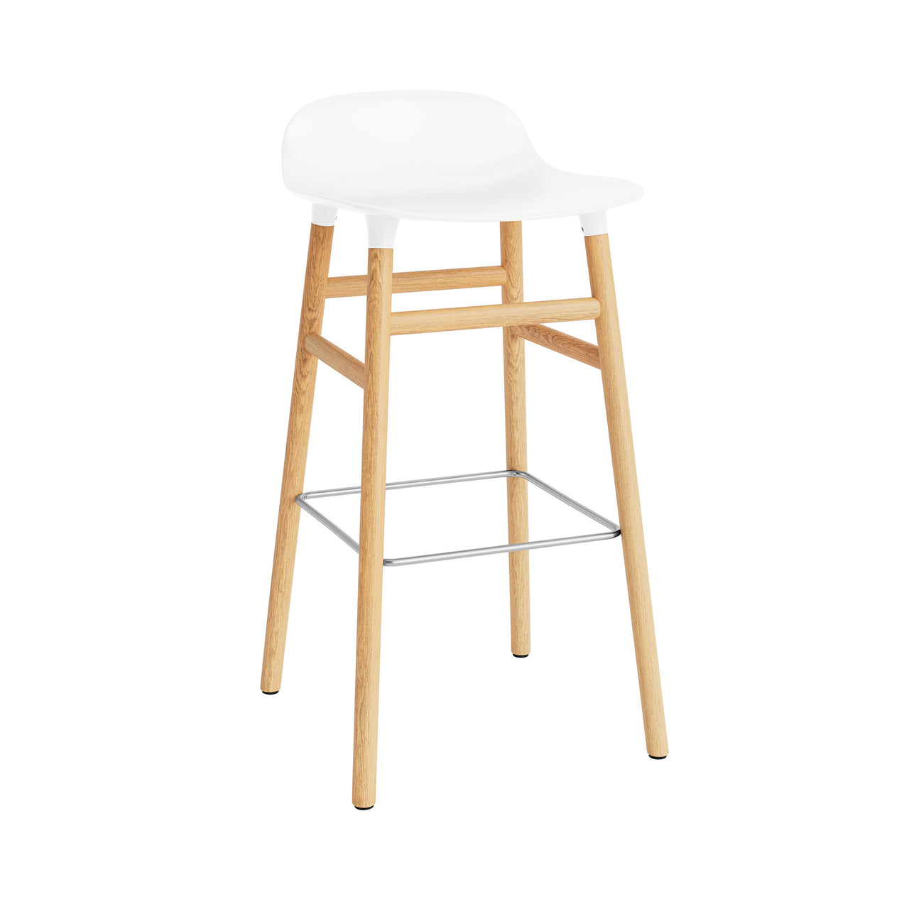 Form Bar + Counter Stool: Oak Legs + Bar + White