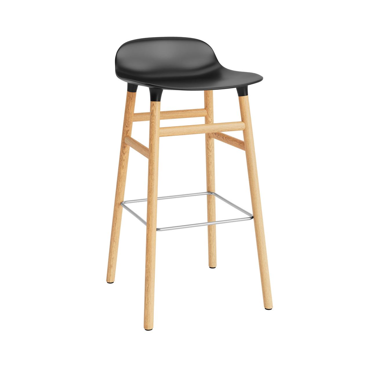 Form Bar + Counter Stool: Oak Legs + Bar + Black