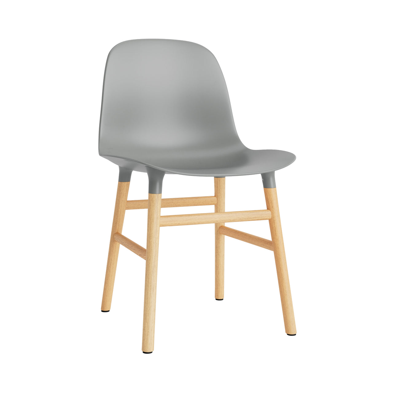 Form Chair: Wood Base + Grey + Oak