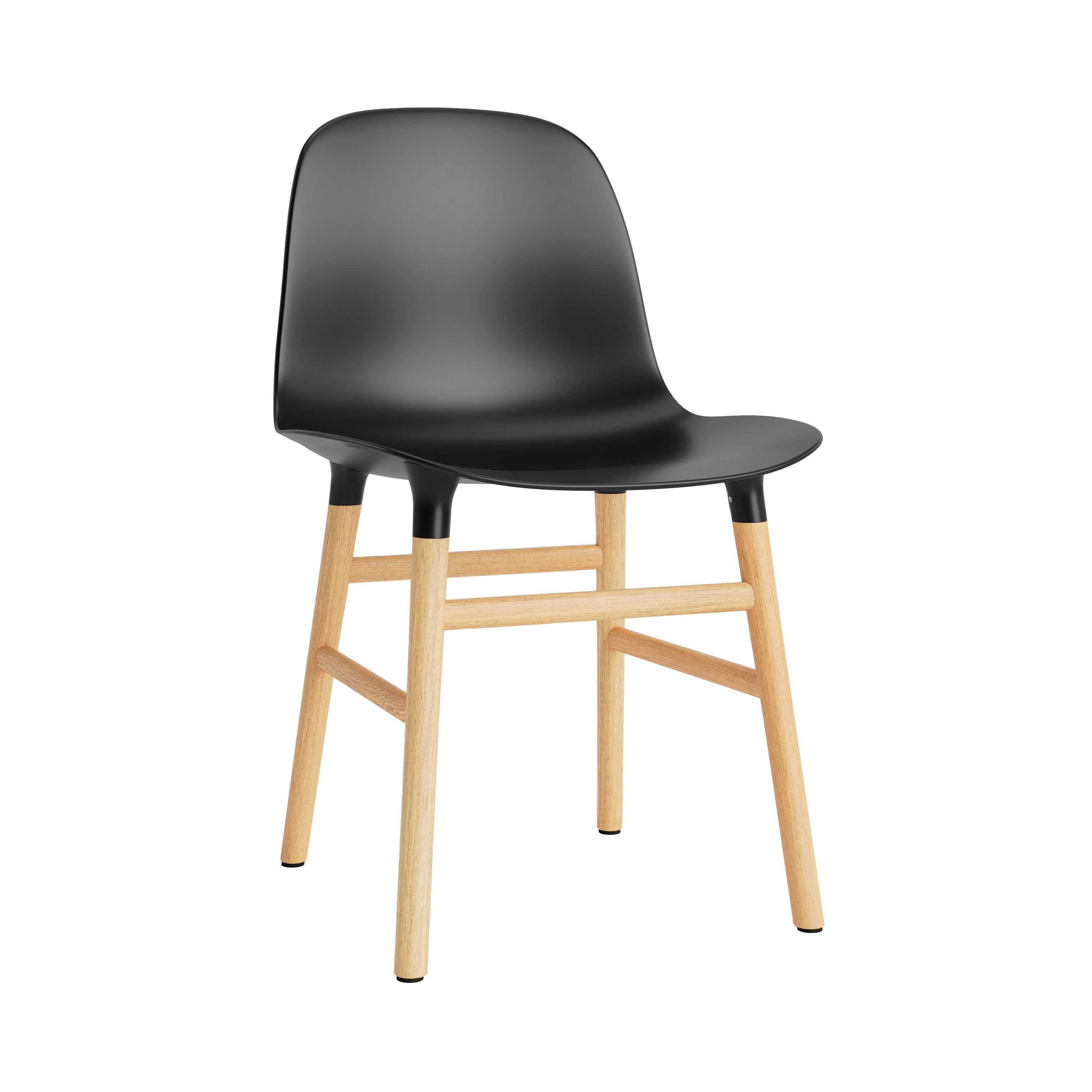 Form Chair: Wood Base + Black + Oak