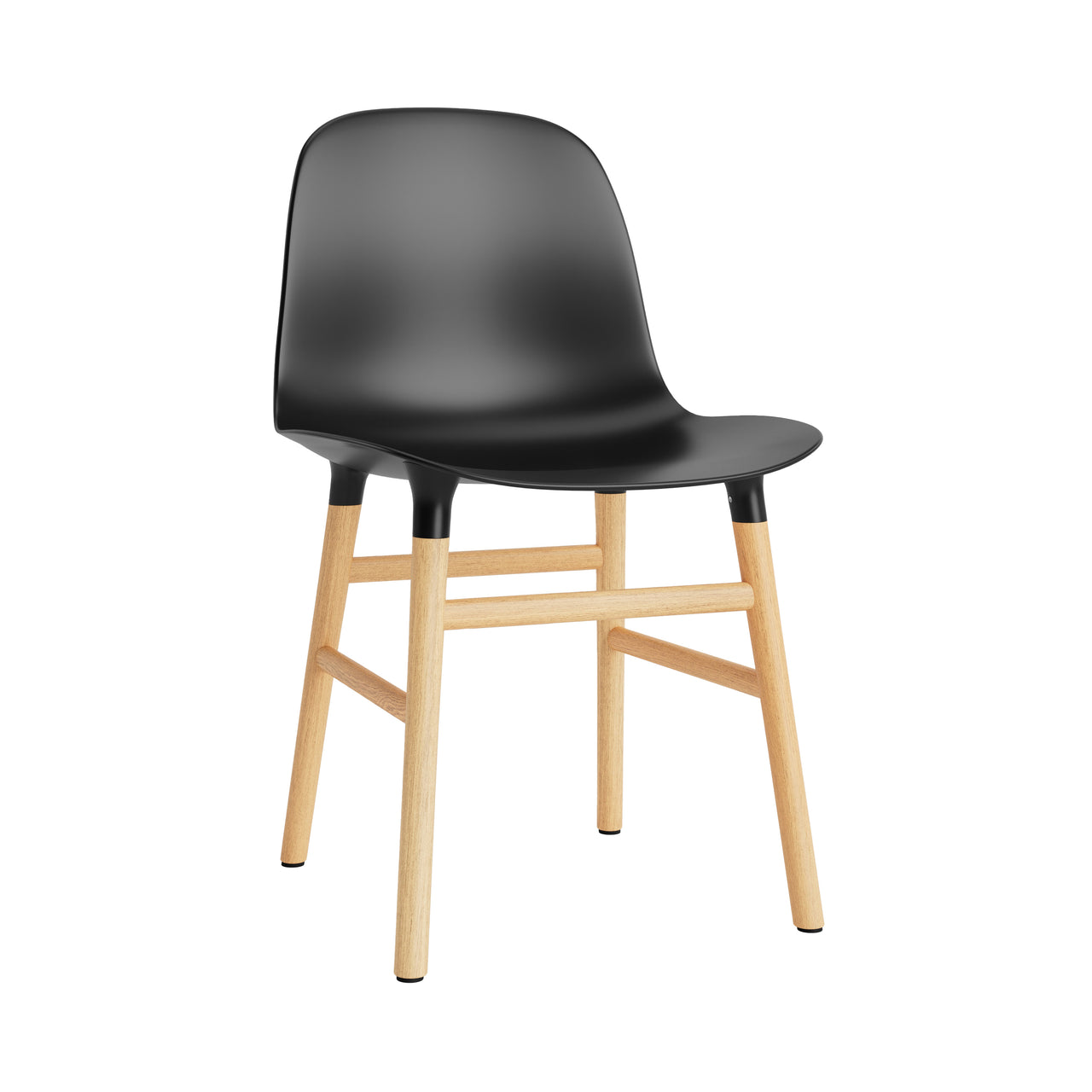 Form Chair: Wood Base + Black + Oak