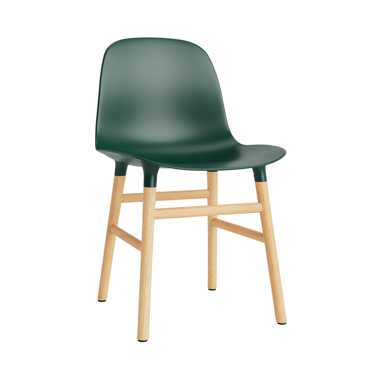 Form Chair: Wood Base + Green + Oak