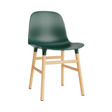 Form Chair: Wood Base + Green + Oak