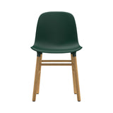 Form Chair: Wood Base + Green + Oak