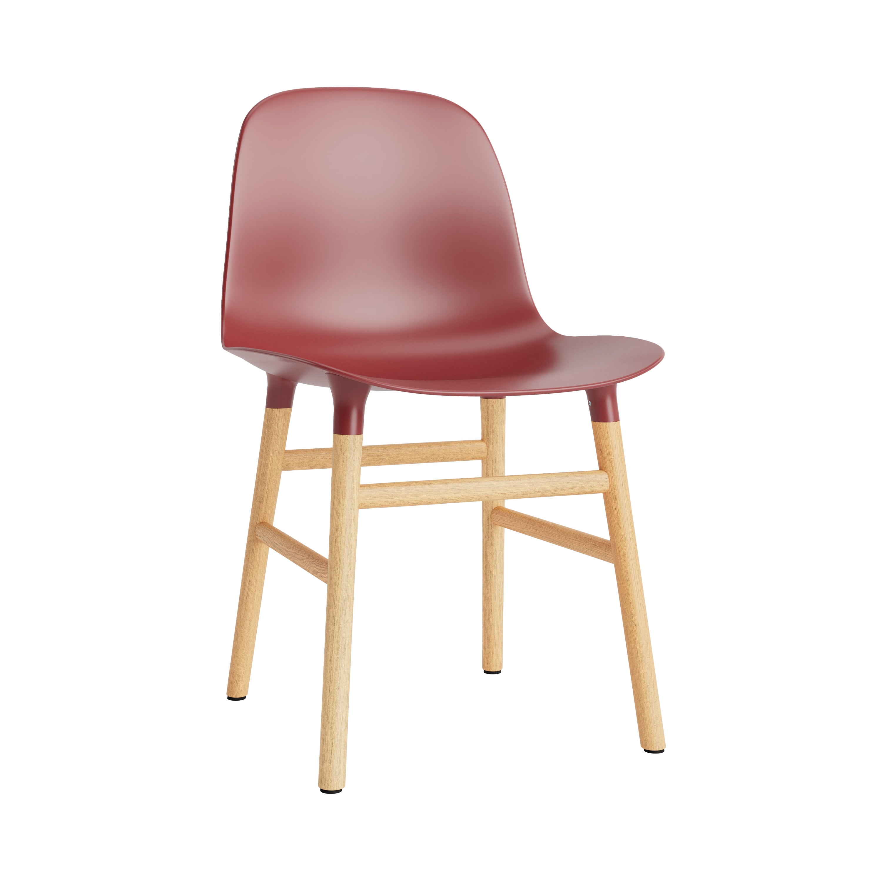 Form Chair: Wood Base + Red + Oak