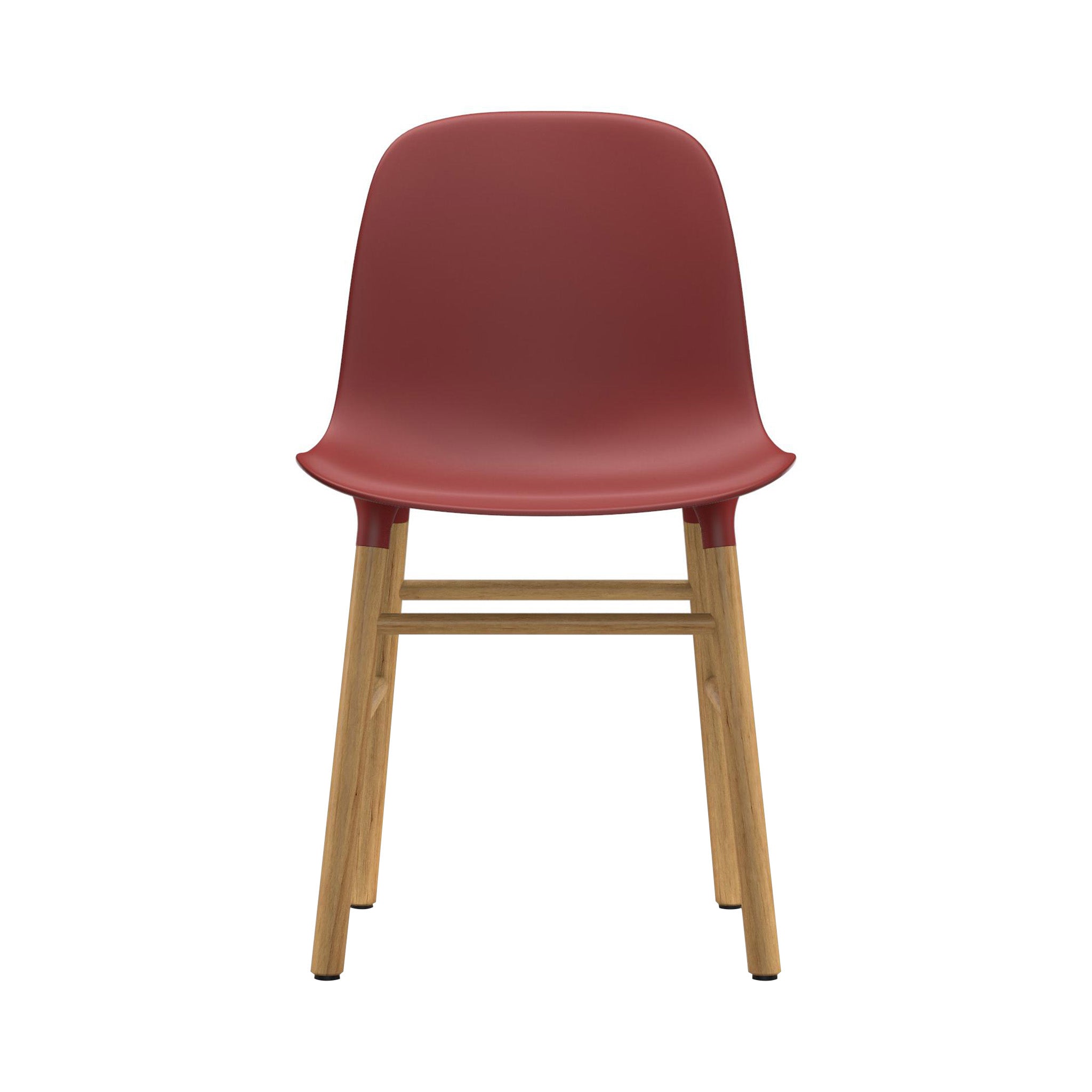Form Chair: Wood Base + Red + Oak
