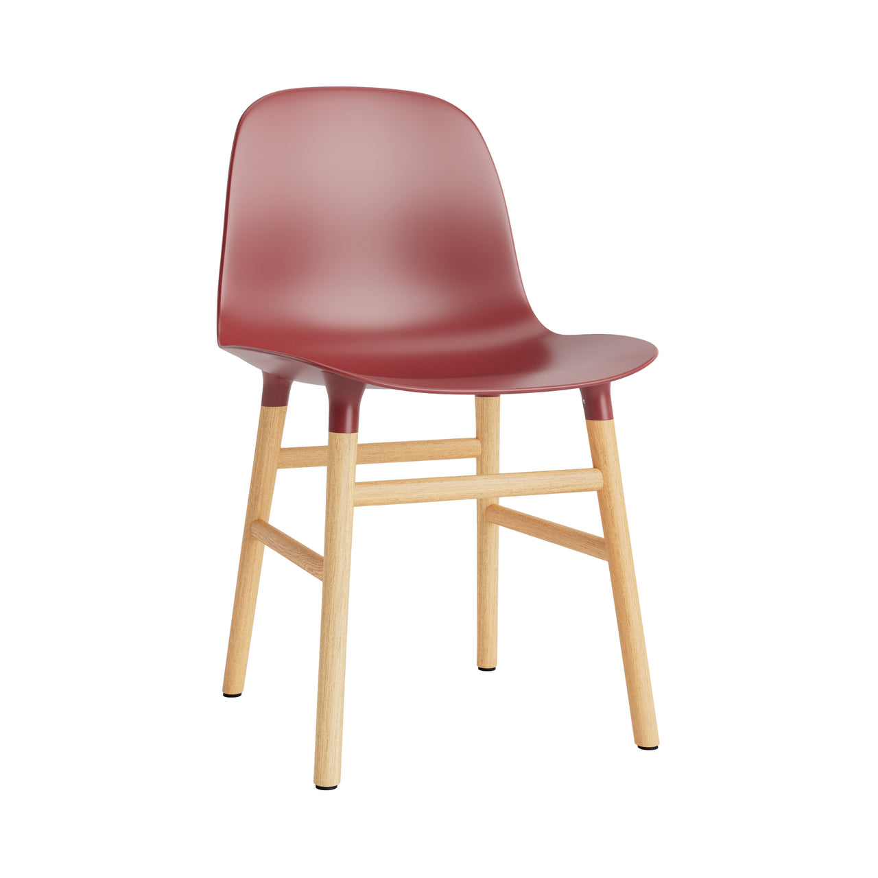 Form Chair: Wood Base + Red + Oak