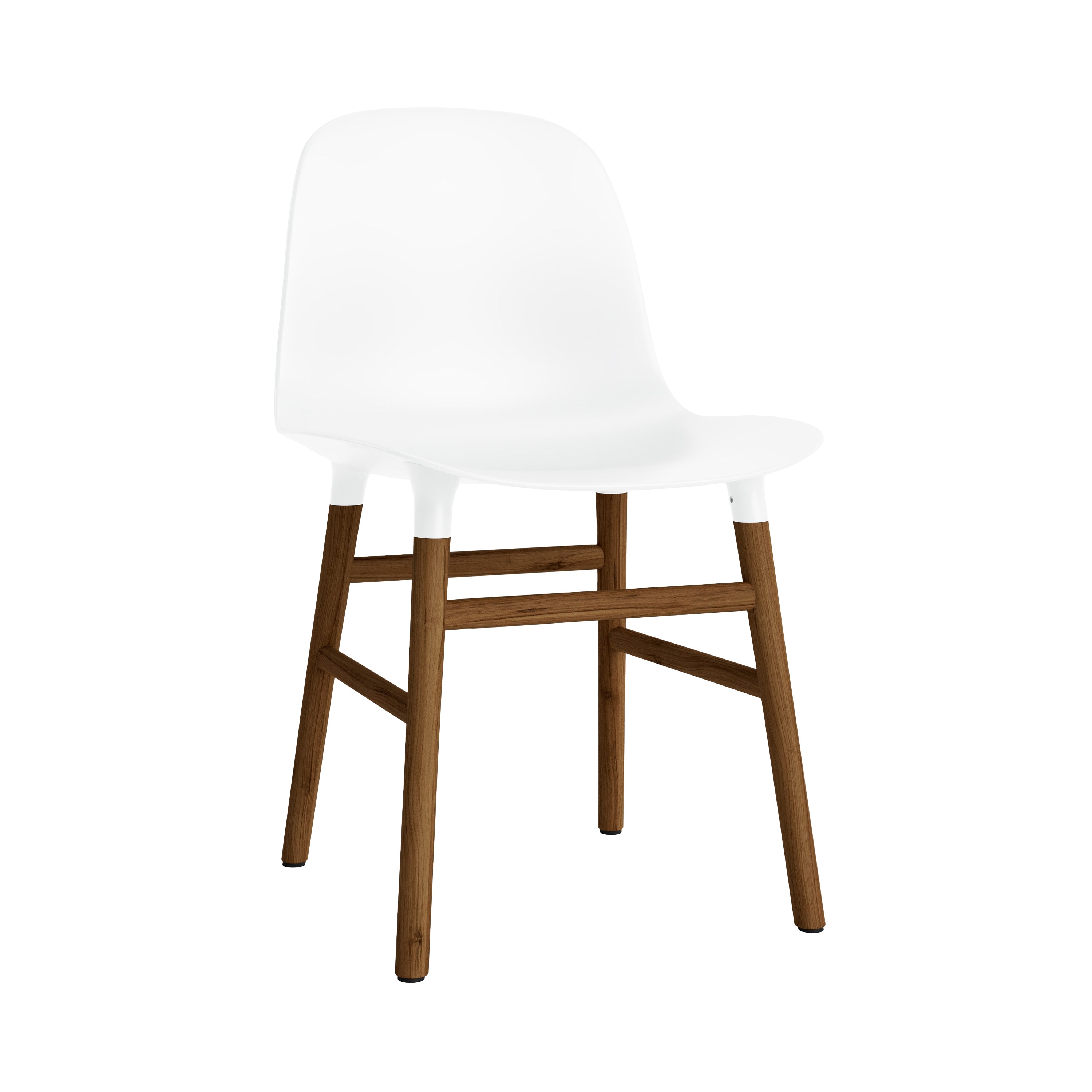 Form Chair: Wood Base + White + Walnut