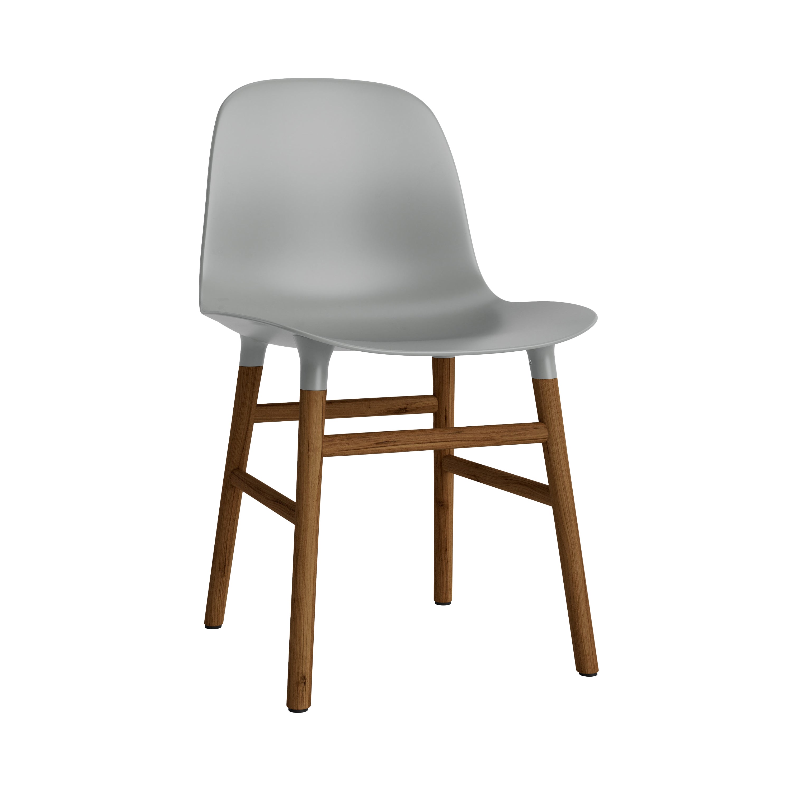 Form Chair: Wood Base + Grey + Walnut