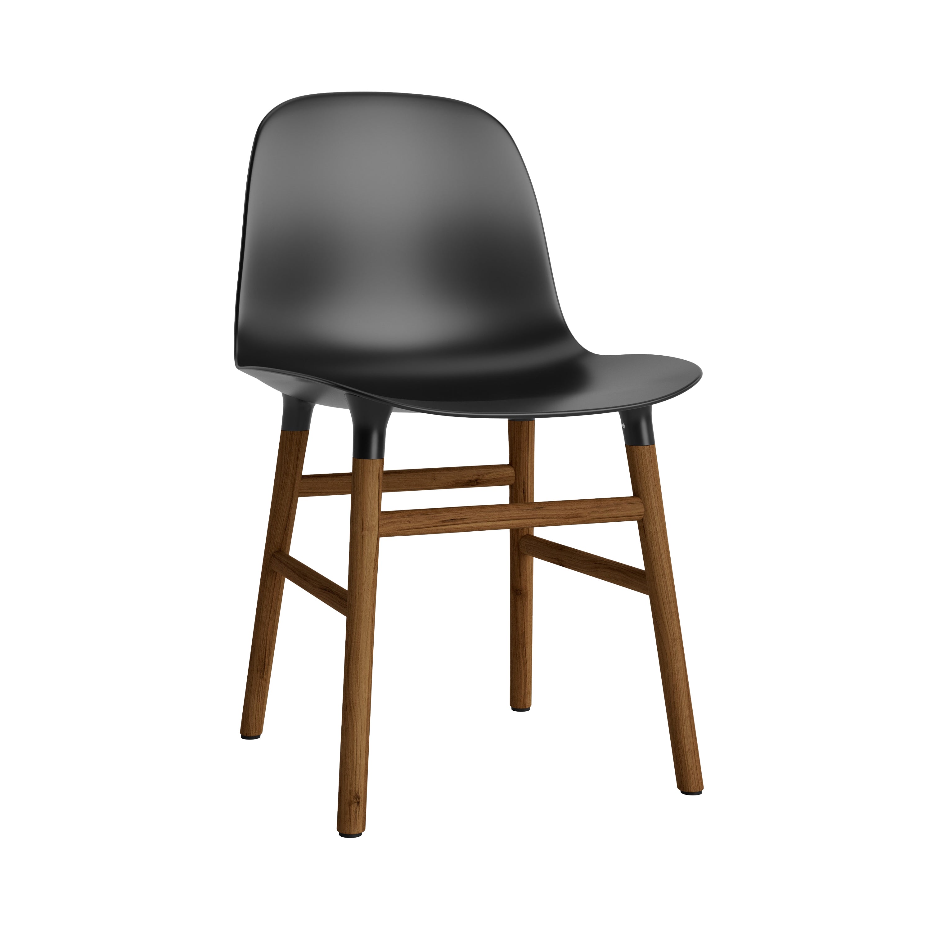 Form Chair: Wood Base + Black + Walnut