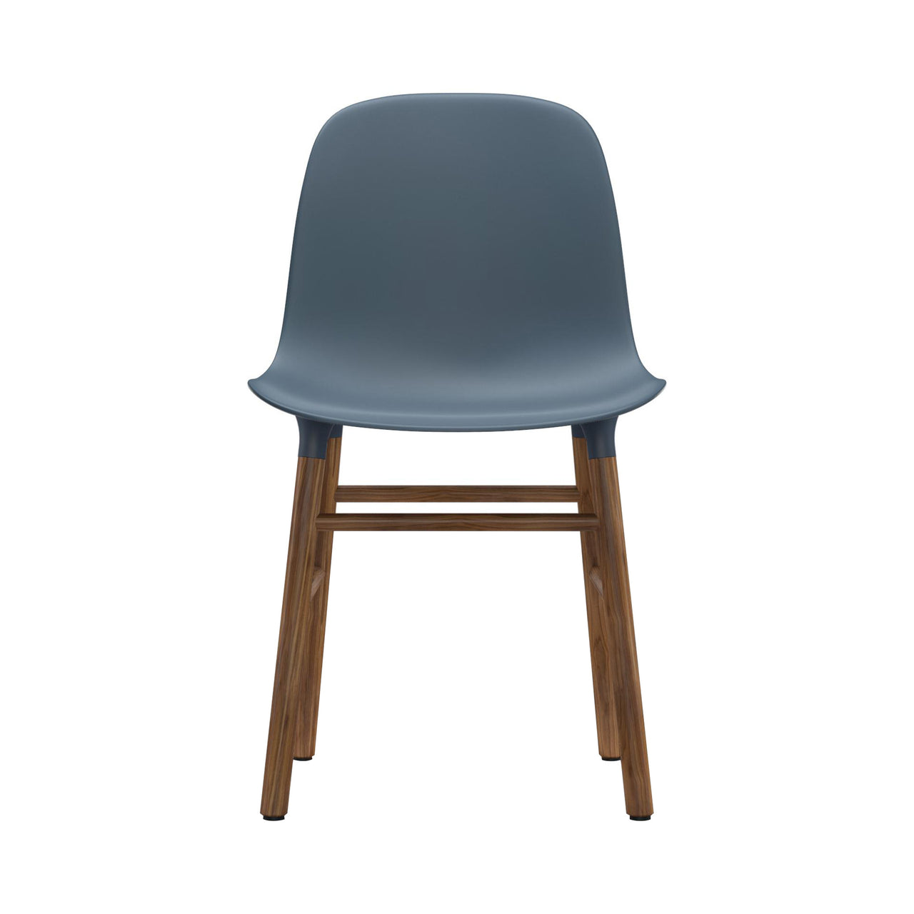 Form Chair: Wood Base + Blue + Walnut