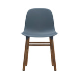 Form Chair: Wood Base + Blue + Walnut