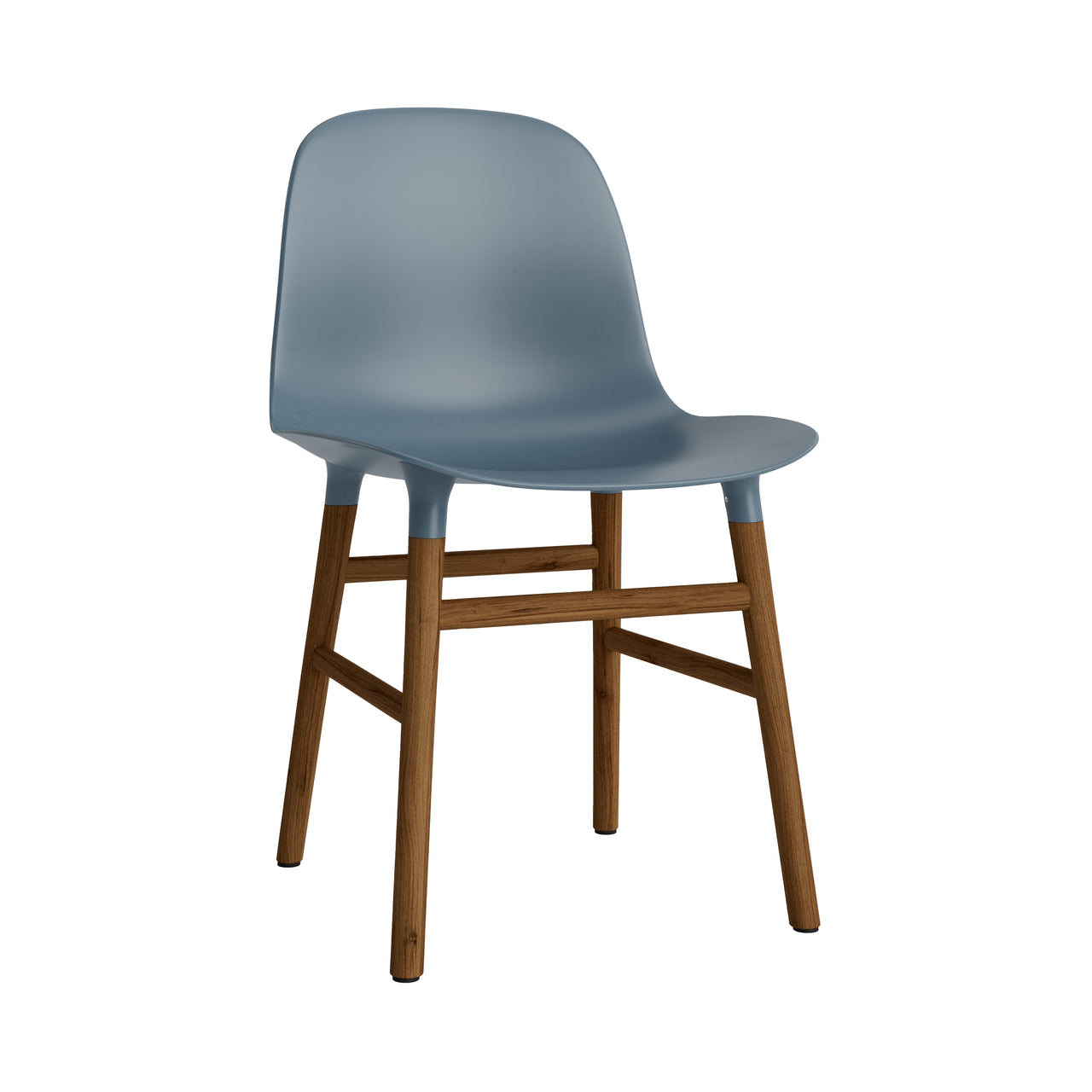 Form Chair: Wood Base + Blue + Walnut