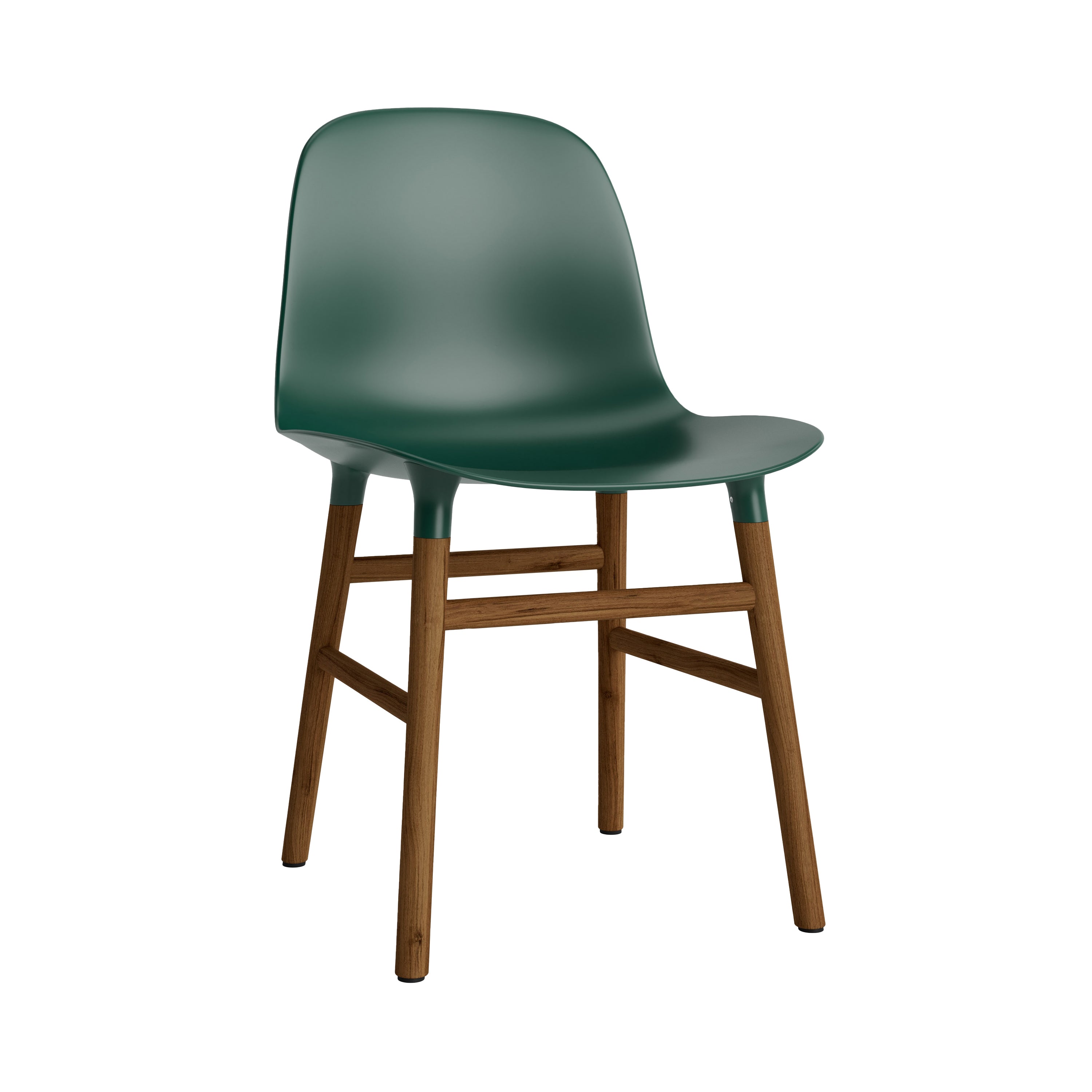 Form Chair: Wood Base + Green + Walnut