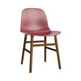 Form Chair: Wood Base + Red + Walnut