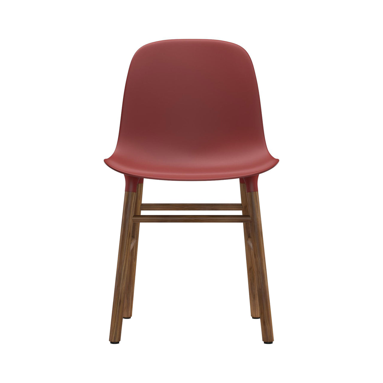 Form Chair: Wood Base + Red + Walnut