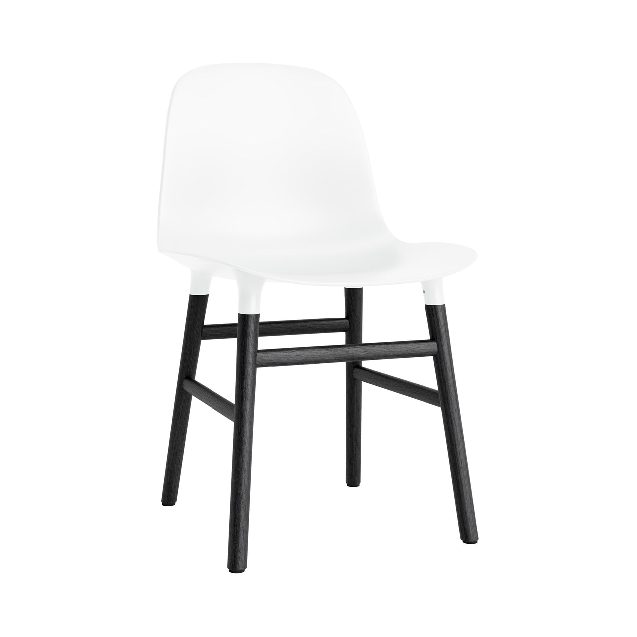 Form Chair: Wood Base + White + Black Oak