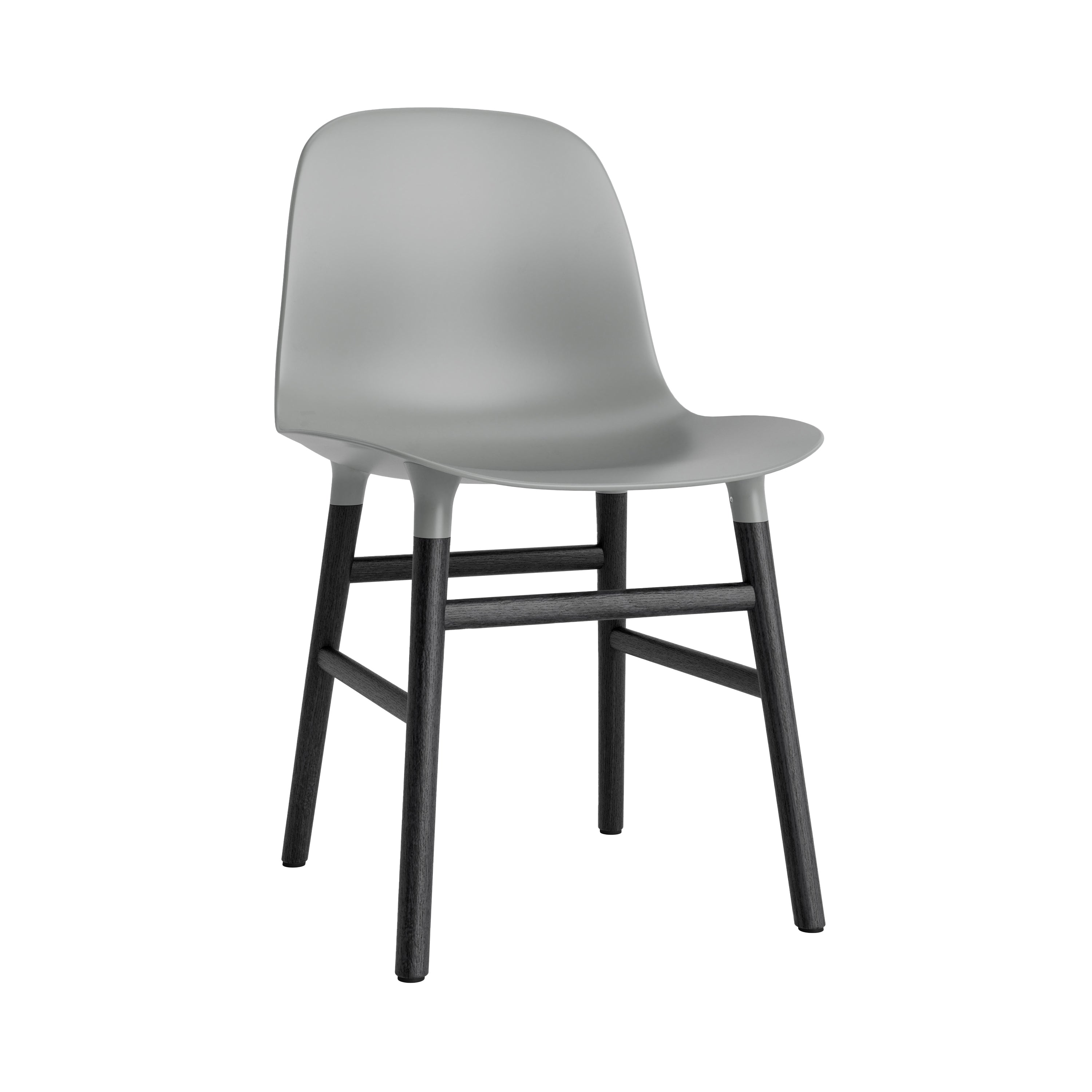 Form Chair: Wood Base + Grey + Black Oak