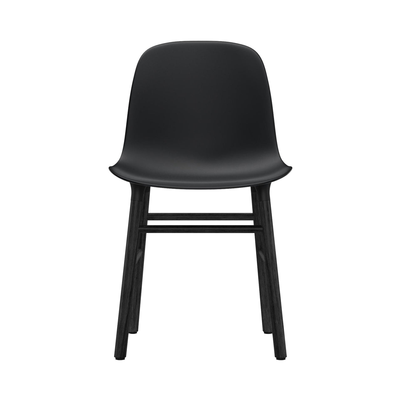 Form Chair: Wood Base + Black + Black Oak