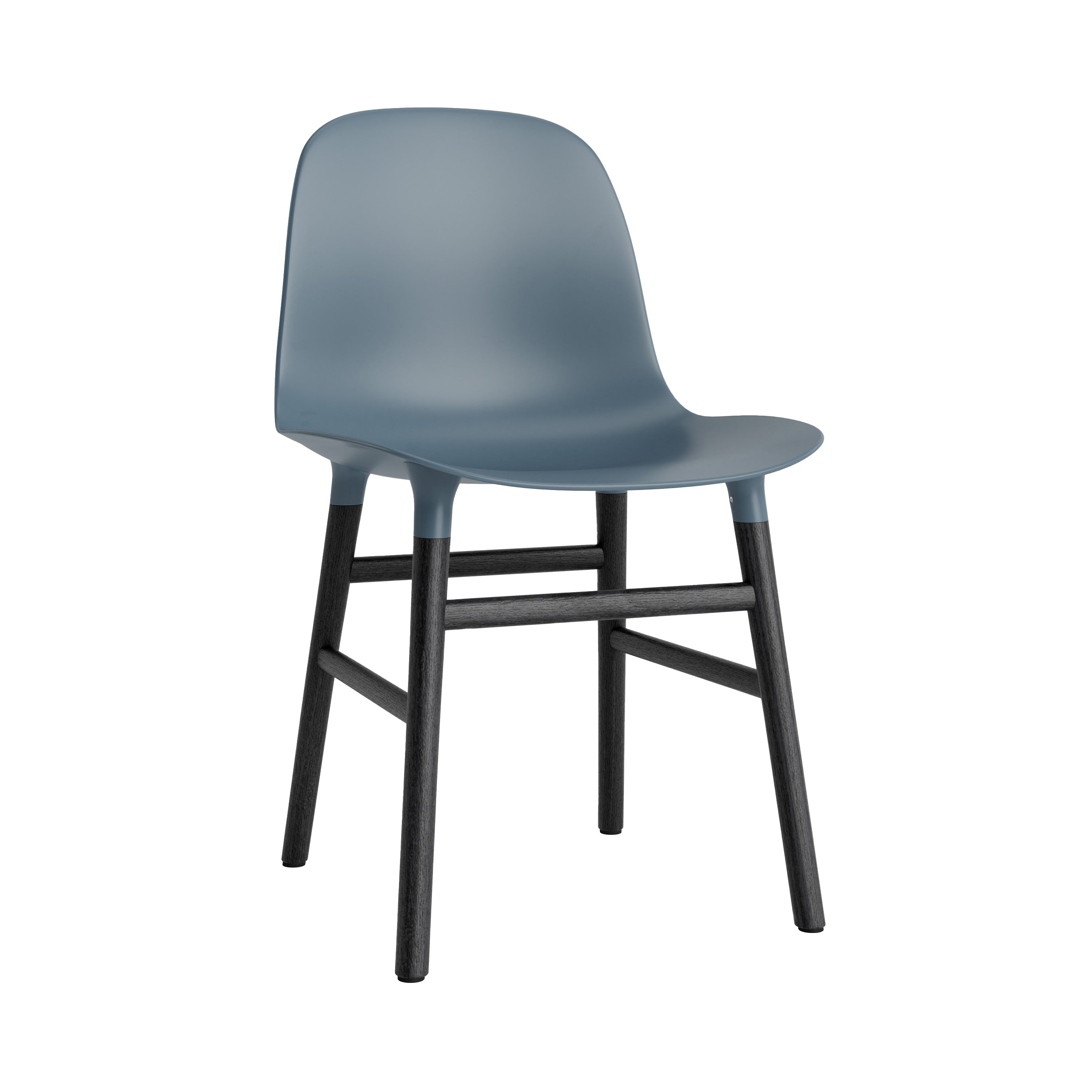 Form Chair: Wood Base + Blue + Black Oak